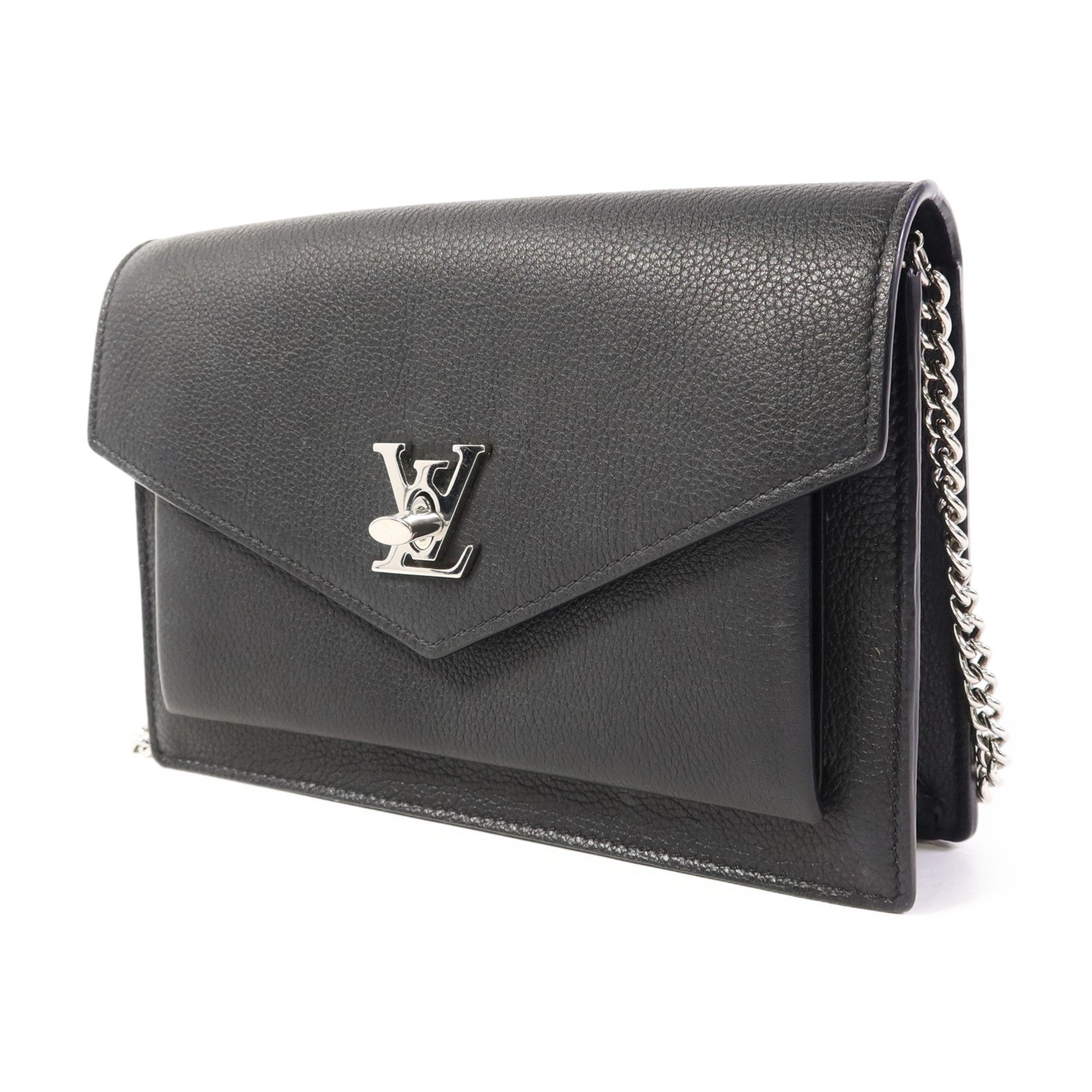 LOUIS VUITTON 牛皮皮革Mylockme銀扣鏈帶肩背袋