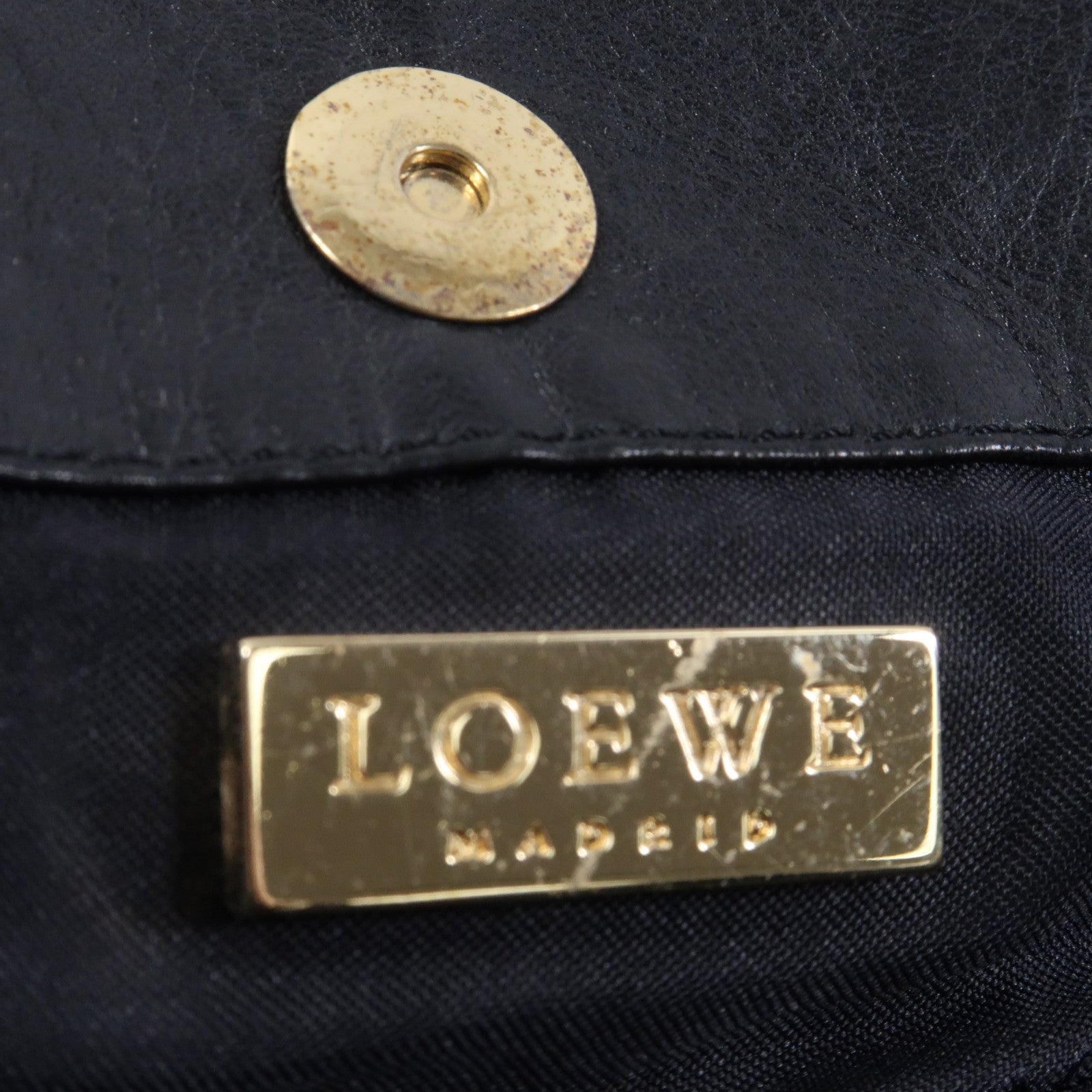 LOEWE 水貂皮草Tote Bag金扣手挽袋