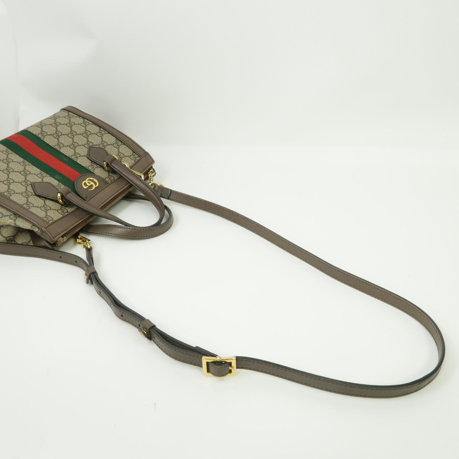 GUCCI 塗層帆布Ophidia GG Small Tote Bag金扣手挽肩背兩用袋啡色