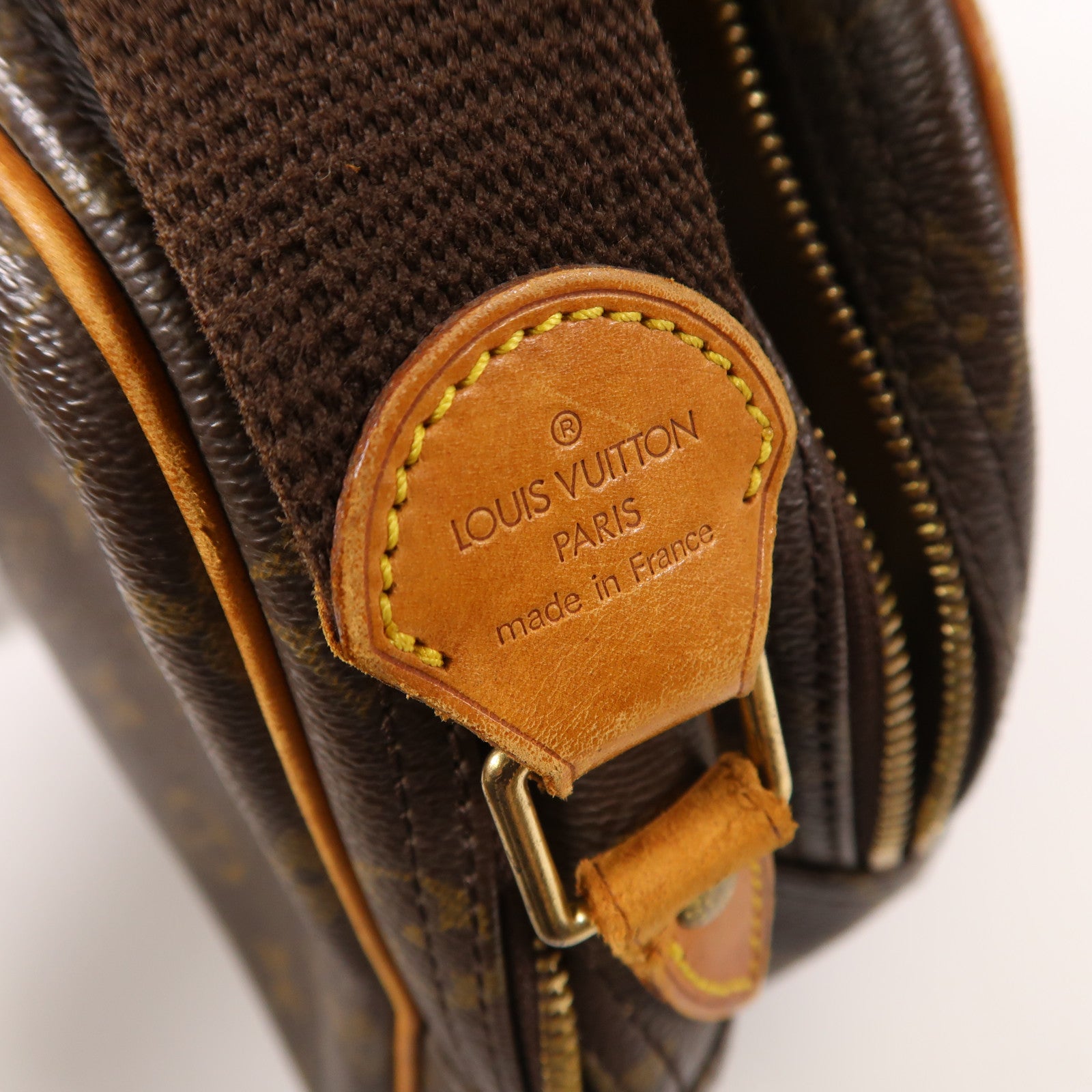 LOUIS VUITTON Monogram Reporter PM金扣肩背袋棕色