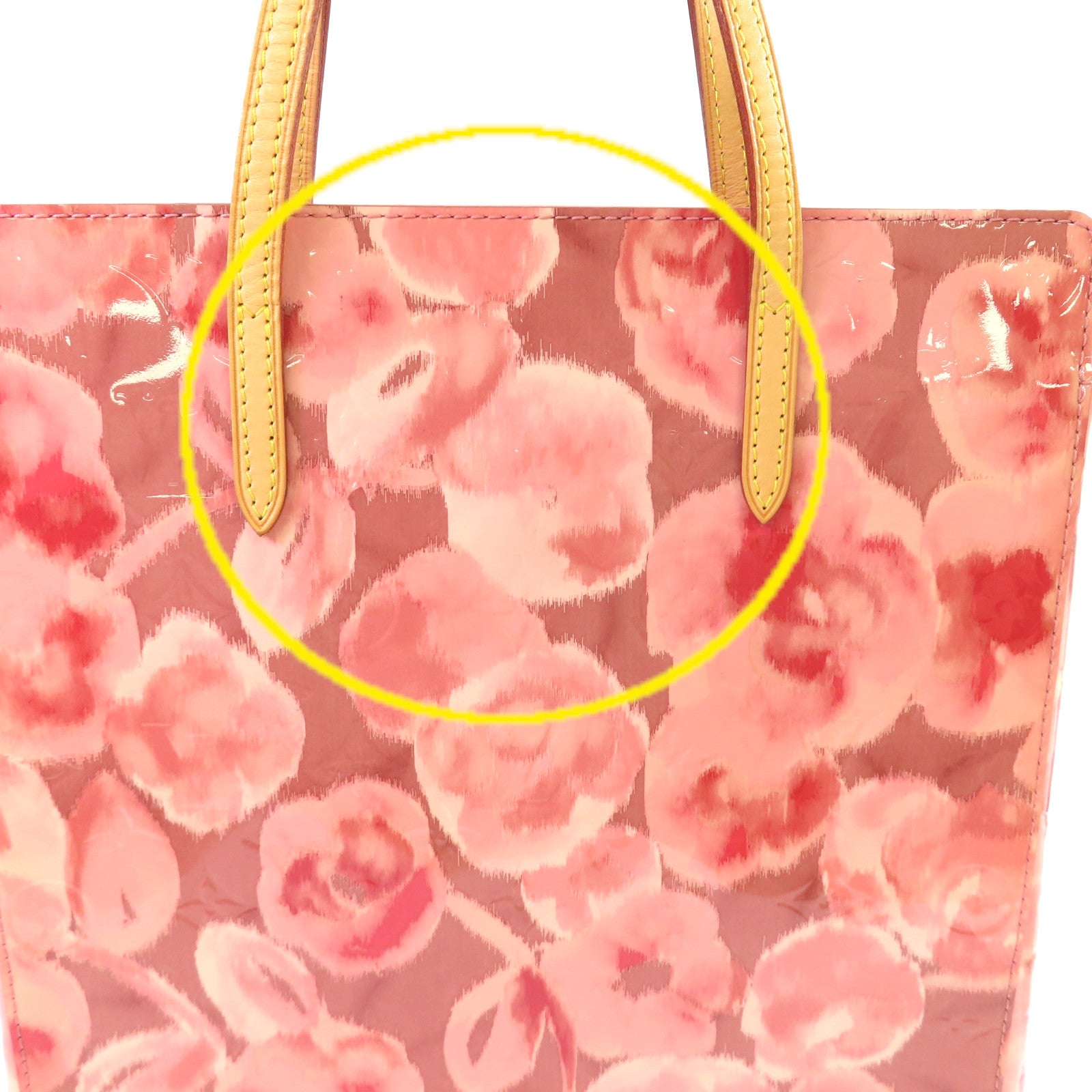 LOUIS VUITTON 【激減優惠】Monogram Vernis Ikat Flower Catalina NS Tote Bag金扣肩背包袋粉紅色