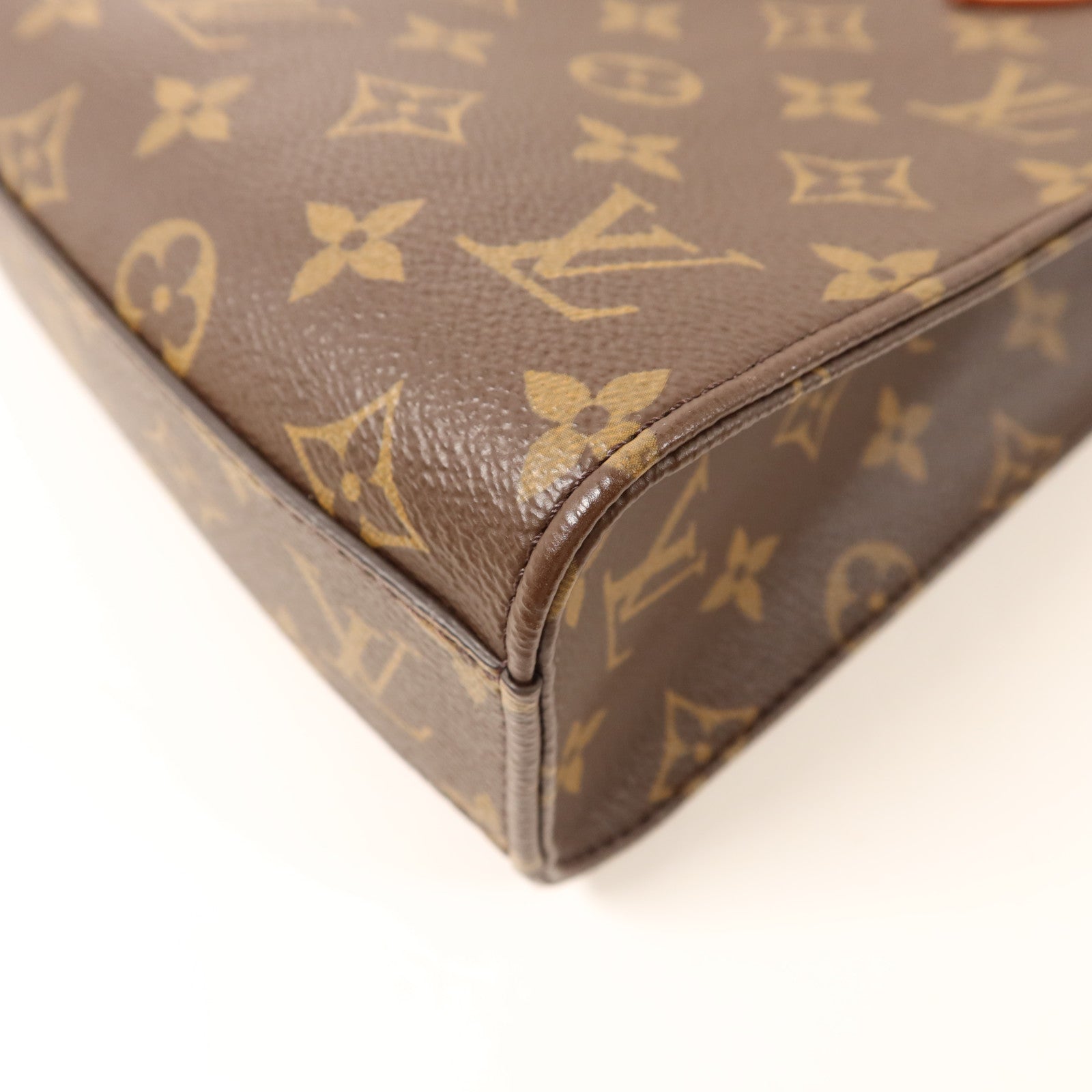 LOUIS VUITTON Monogram Sac Plat BB金扣手挽肩背兩用袋棕色
