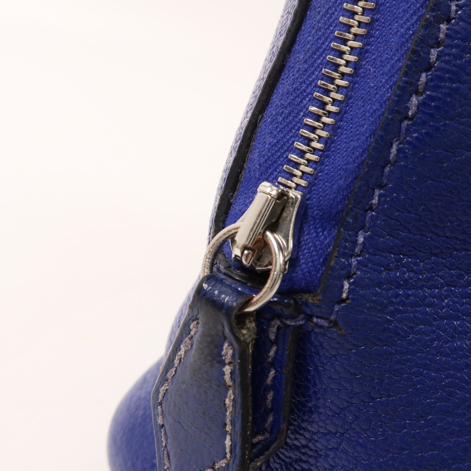 HERMES Chevre皮革Mini Bolide手挽肩背兩用袋Bleu Saphir
