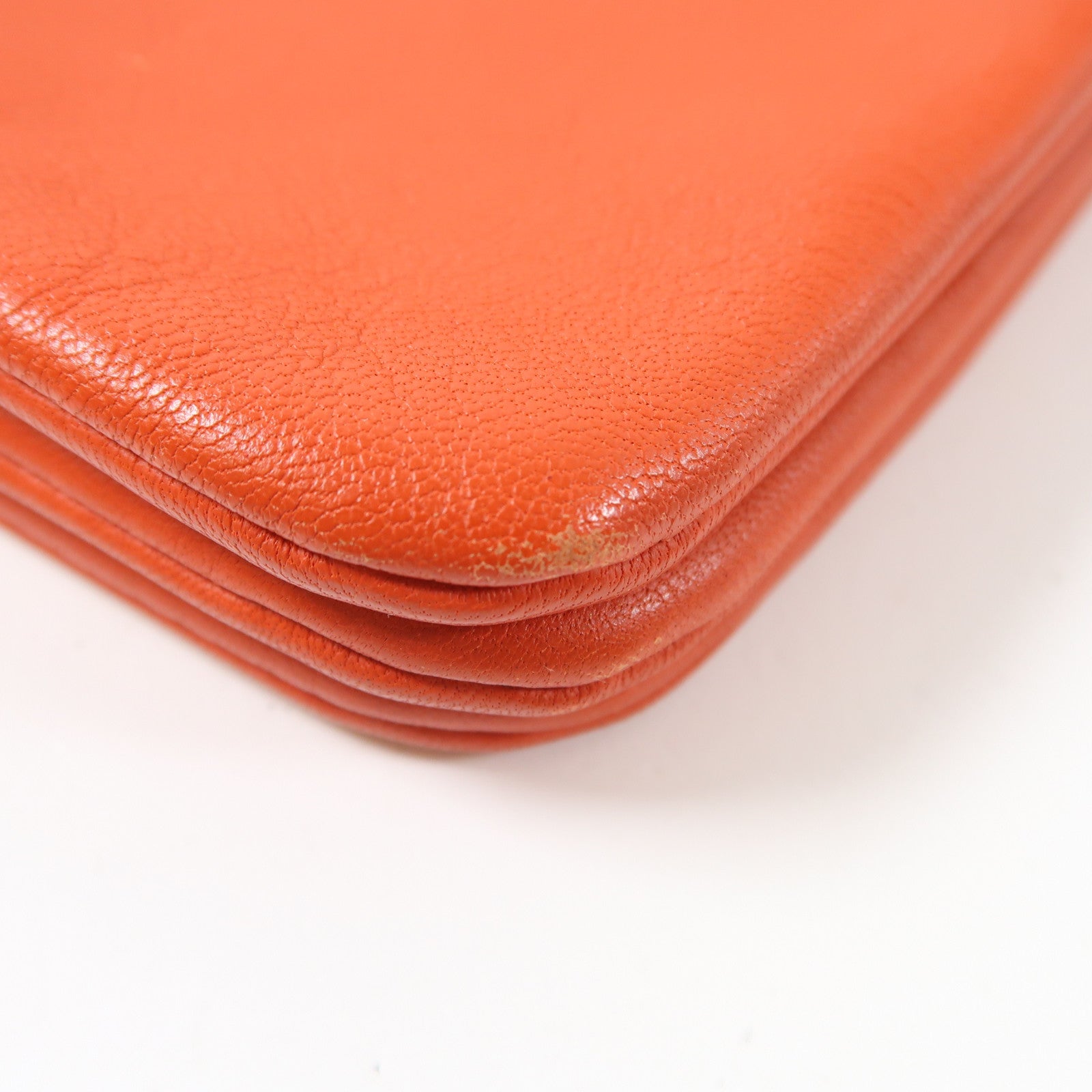 CELINE 【激減優惠】羊皮皮革Trio金扣肩背袋紅色