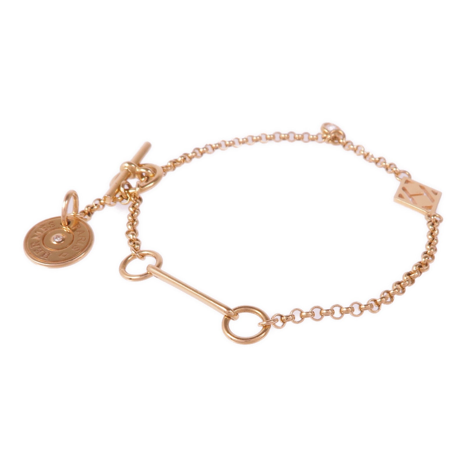 HERMES 18K玫瑰金Gambade Bracelet鑽石手鏈