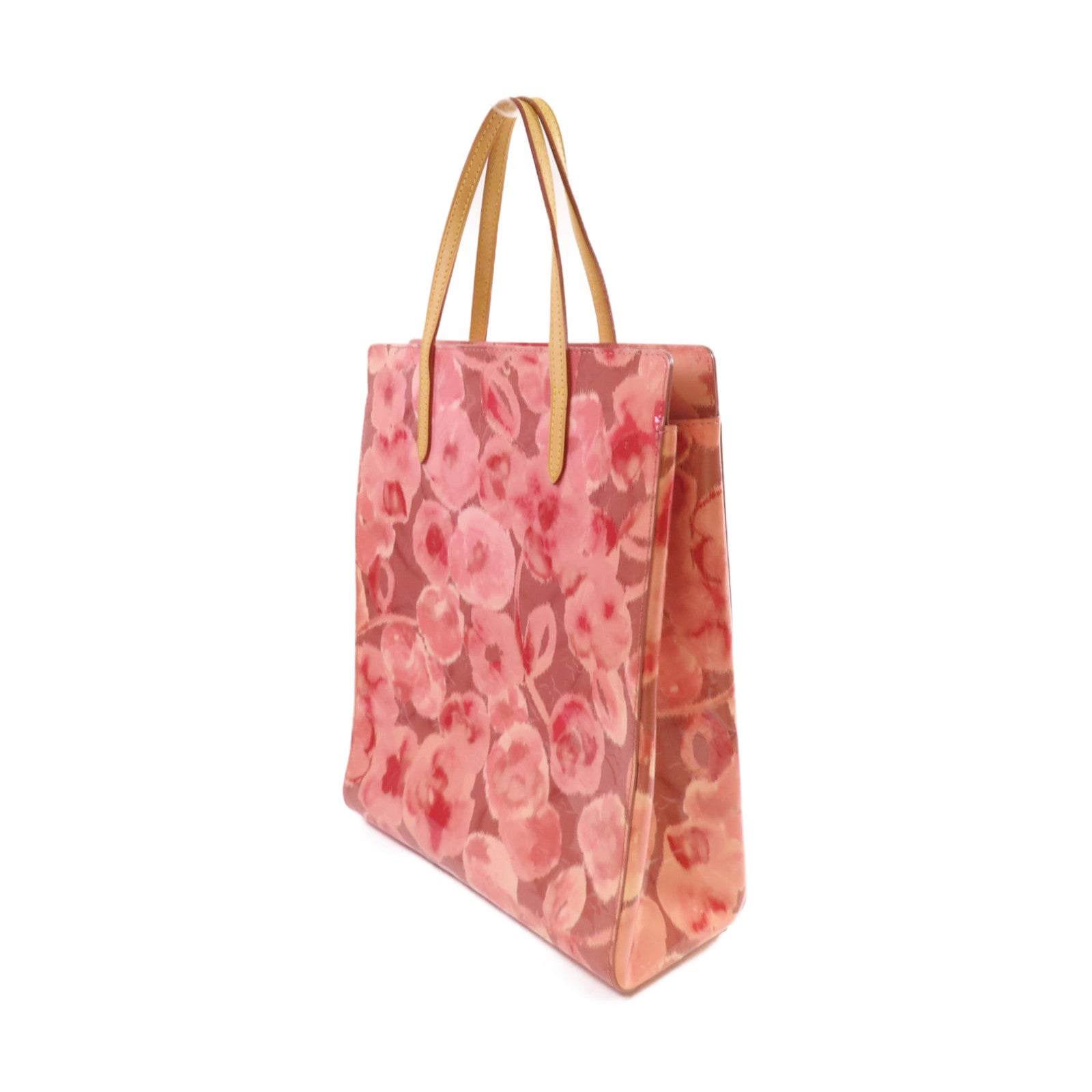 LOUIS VUITTON 【激減優惠】Monogram Vernis Ikat Flower Catalina NS Tote Bag金扣肩背包袋粉紅色