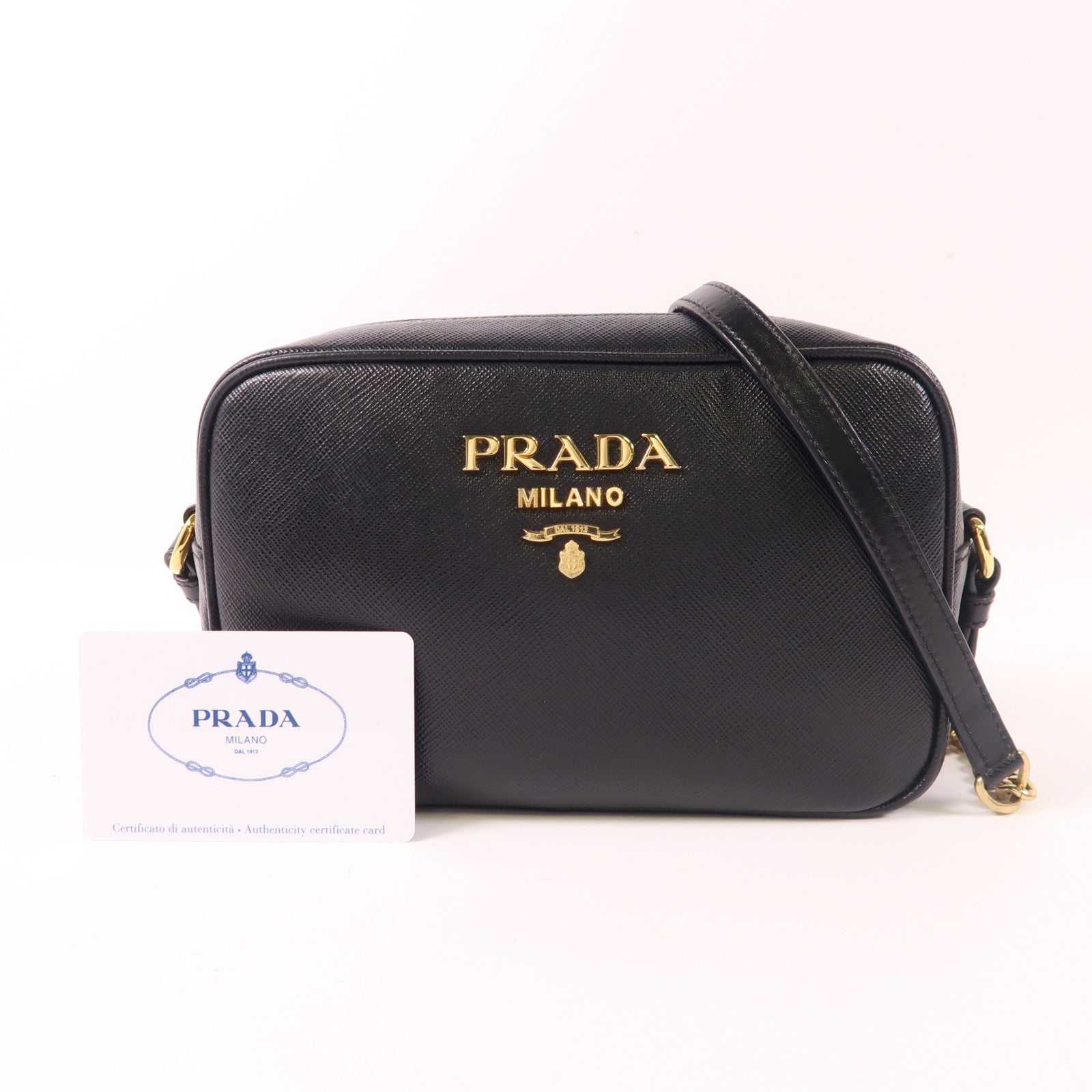 PRADA Saffiano皮革Shoulder Bag金扣肩背袋