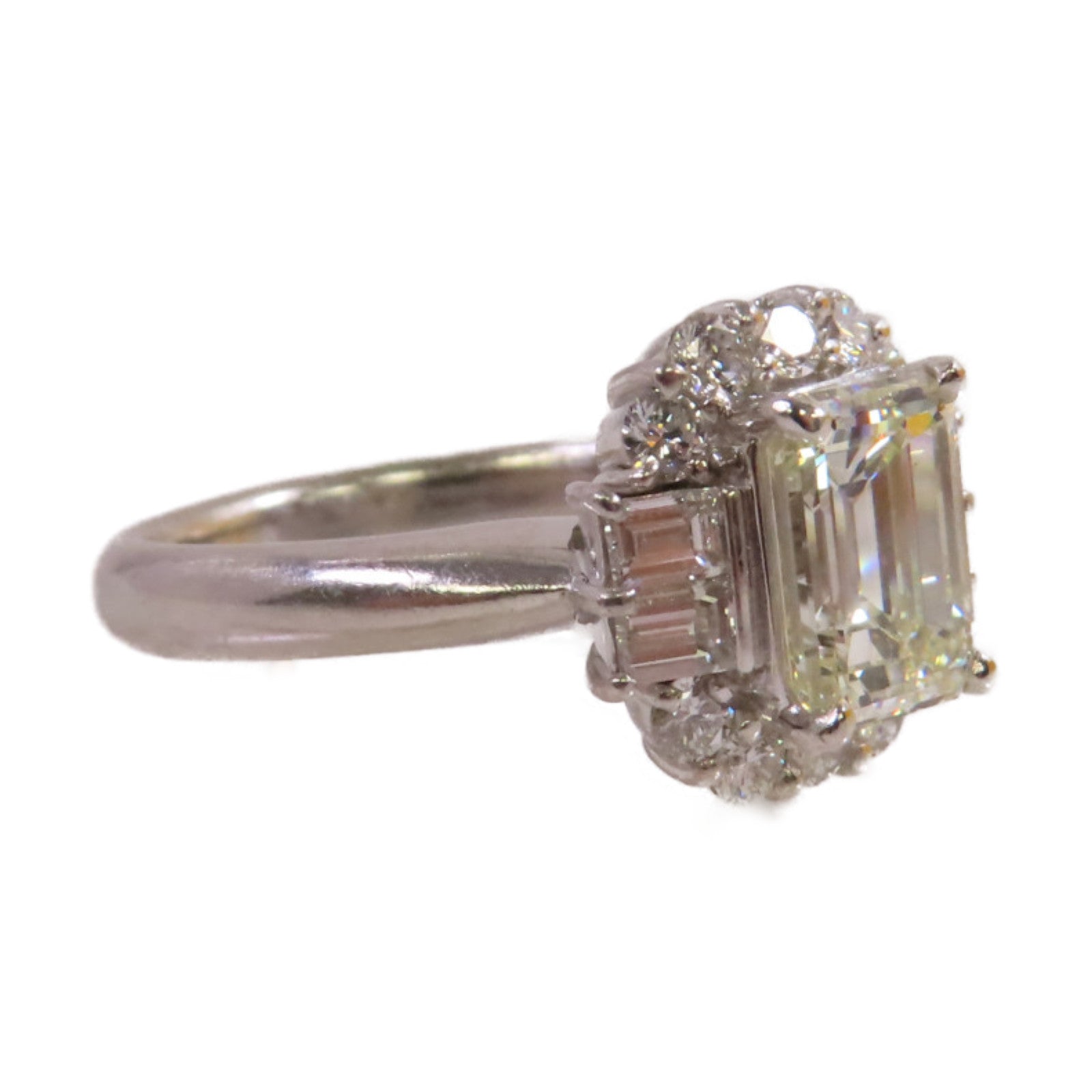 JEWELRY PT900鉑金/2.077ct鑽石/0.88ct鑽石Diamond Ring戒指US#8