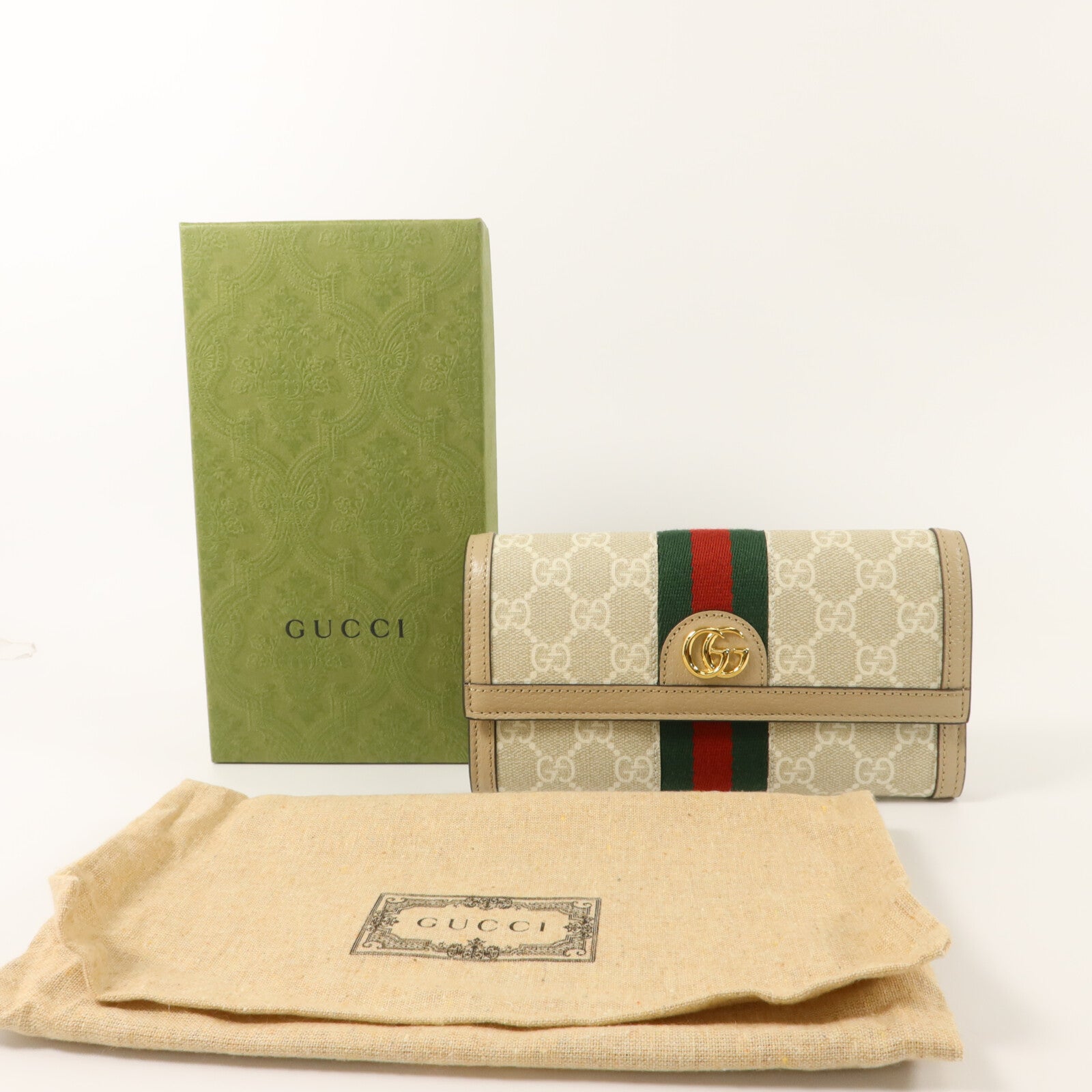 GUCCI 塗層帆布Ophidia GG Supreme Long Wallet長錢包