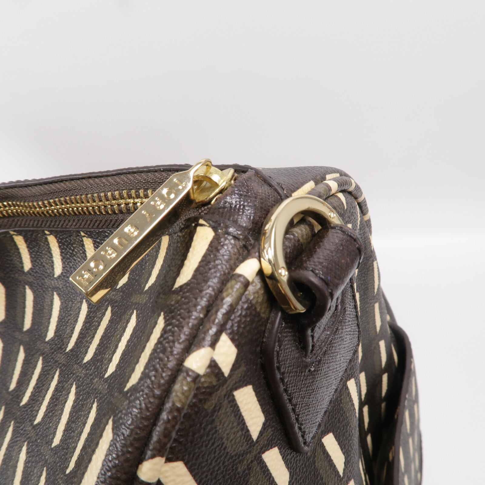 Tory Burch 塗層帆布Boston Bag手挽肩背兩用袋
