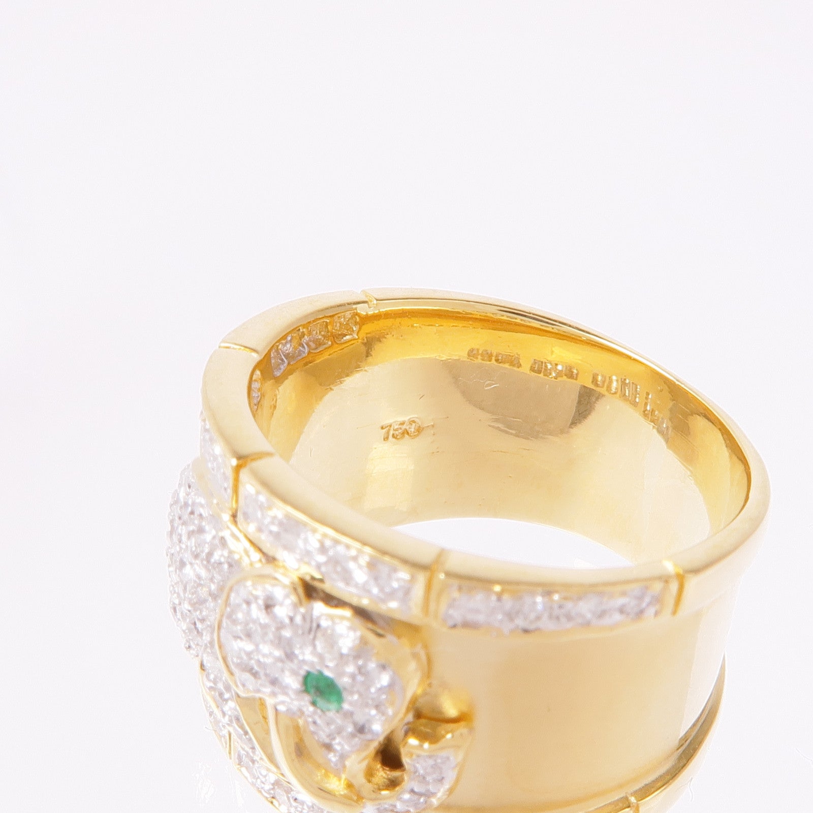 JEWELRY 18K黃金/Emerald Diamond Ring綠寶石/鑽石戒指US#5.5