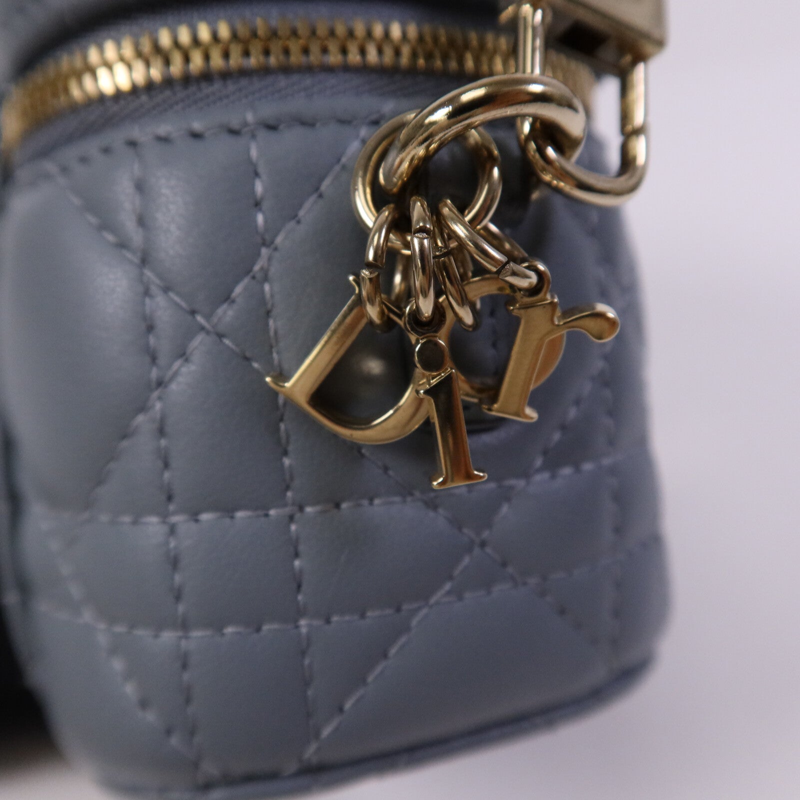 Dior 羊皮皮革Cannage Vanity金扣手挽肩背兩用袋