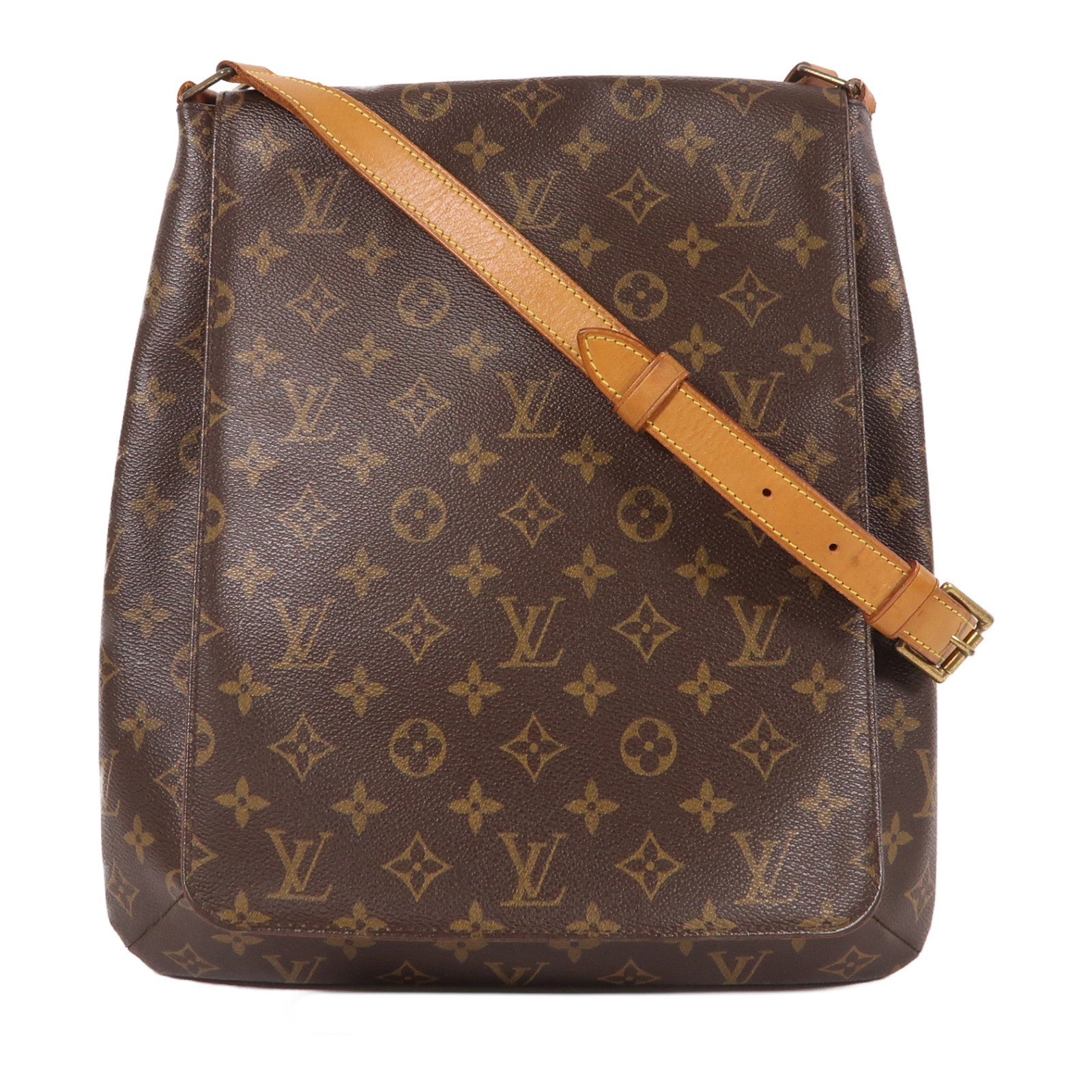 LOUIS VUITTON Monogram Musette金扣肩背袋棕色