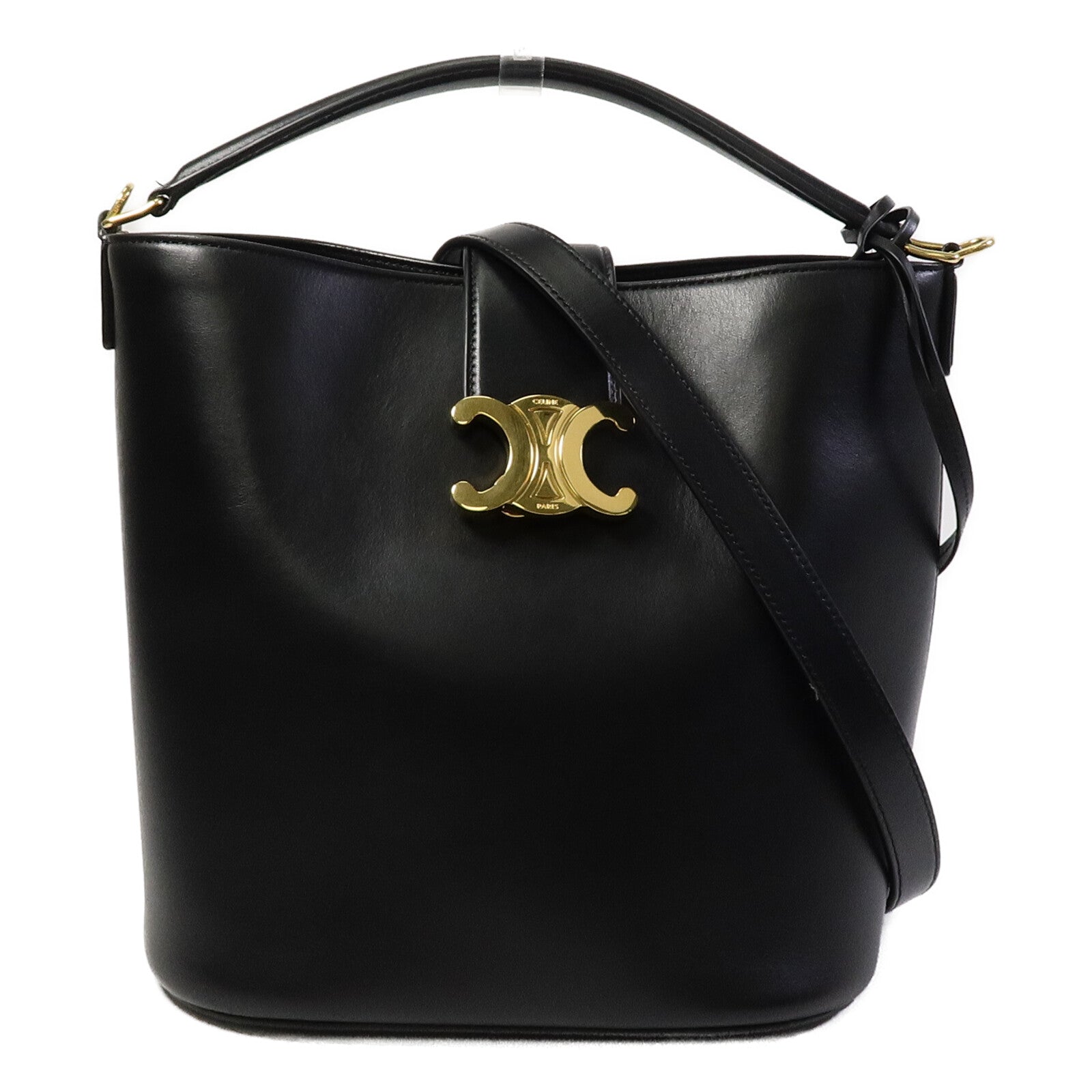 CELINE 牛皮皮革Louise Bucket Medium手挽肩背兩用袋
