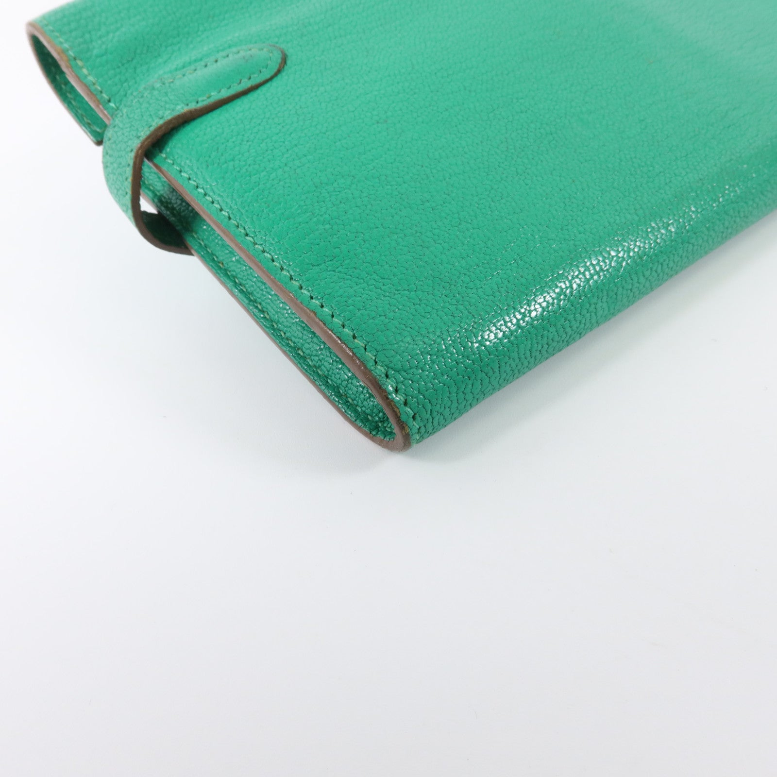 HERMES Chevre皮革Kelly Wallet長錢包Bambou