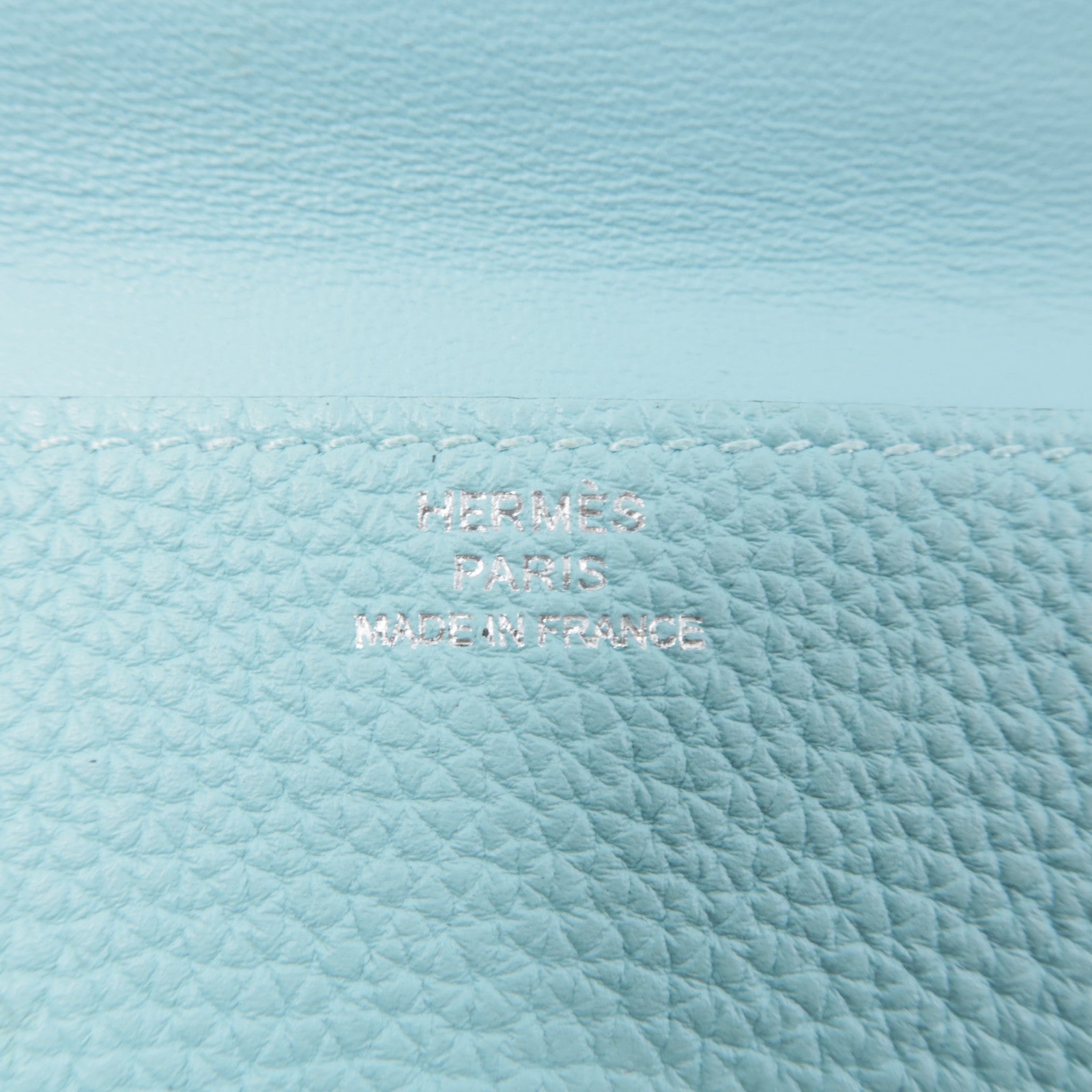 HERMES Togo皮革Dogon Card Case銀扣卡片套淺藍色