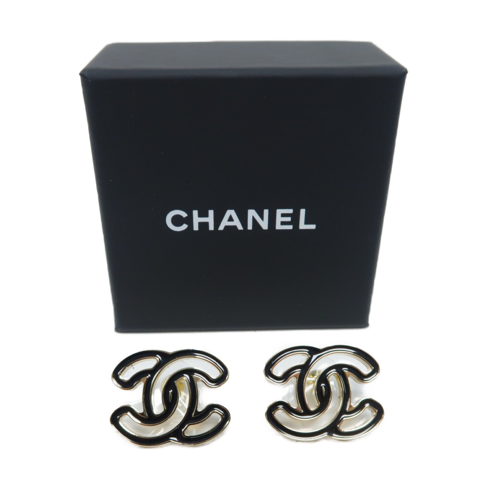 CHANEL 【激減優惠】金屬Earrings耳環黑色/銀色