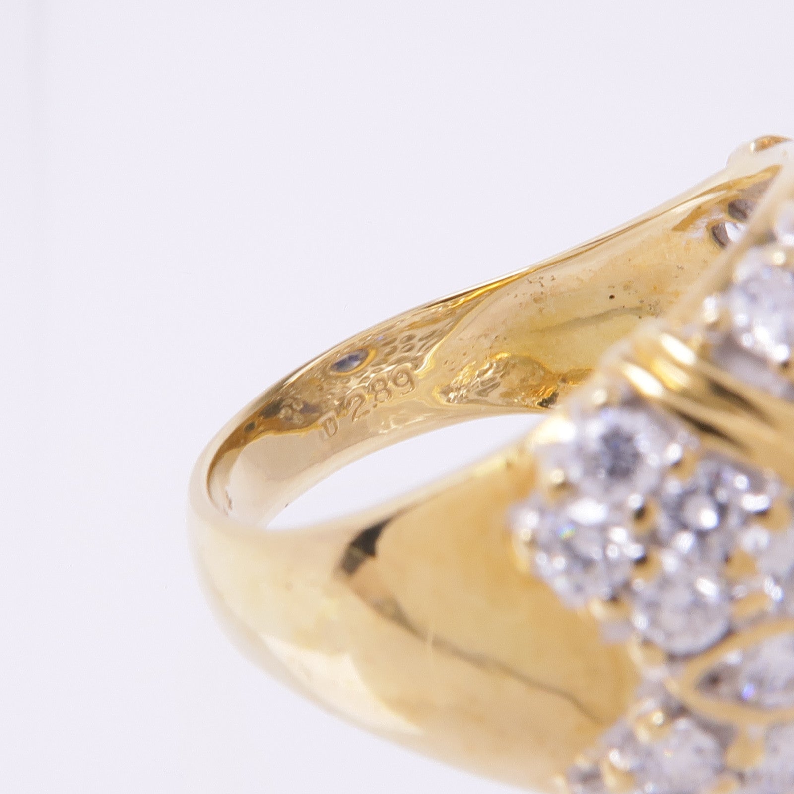 JEWELRY 【激減優惠】18K黃金Sapphire Diamond Ring藍寶石/鑽石戒指US#7