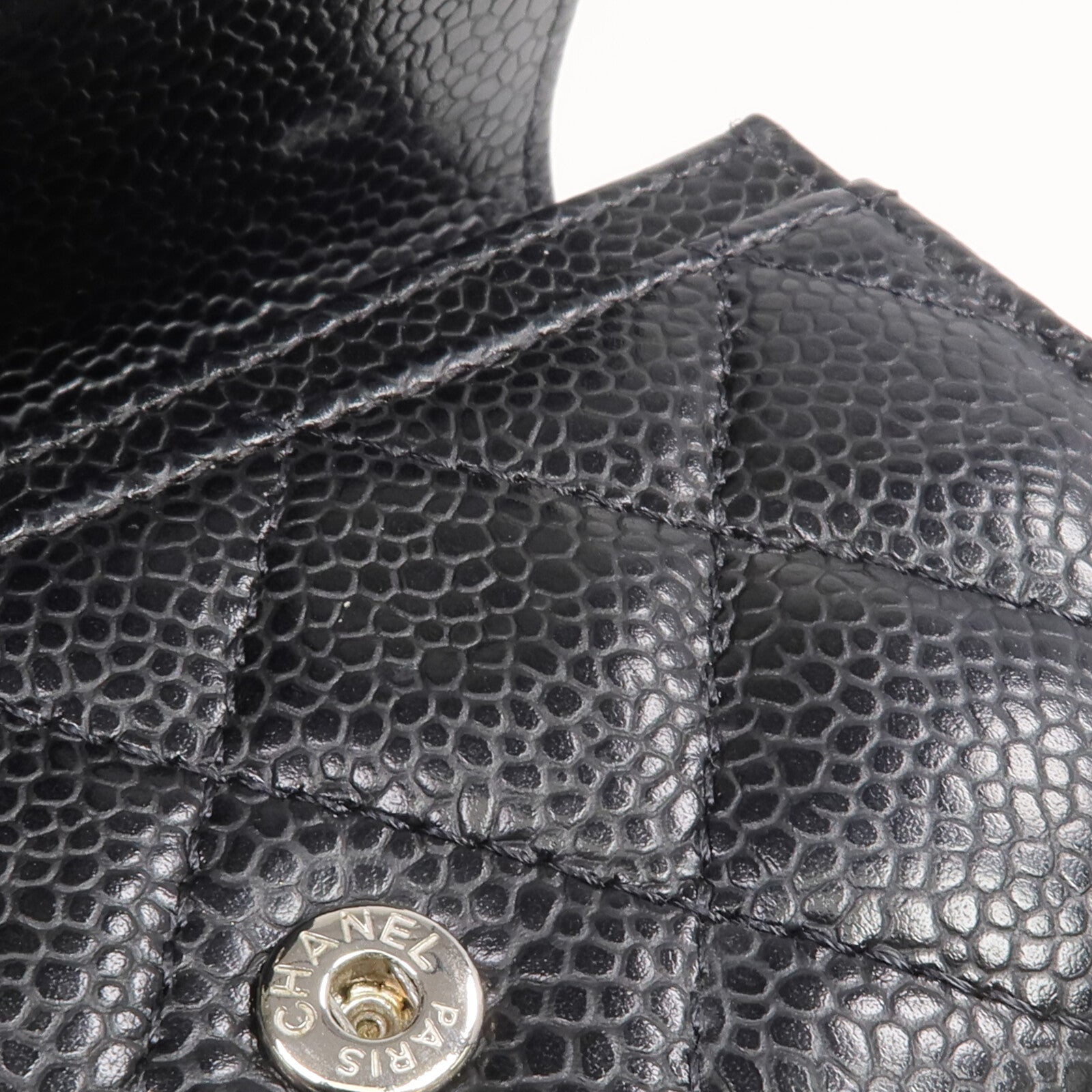 CHANEL 牛皮皮革Card Case銀扣卡片套