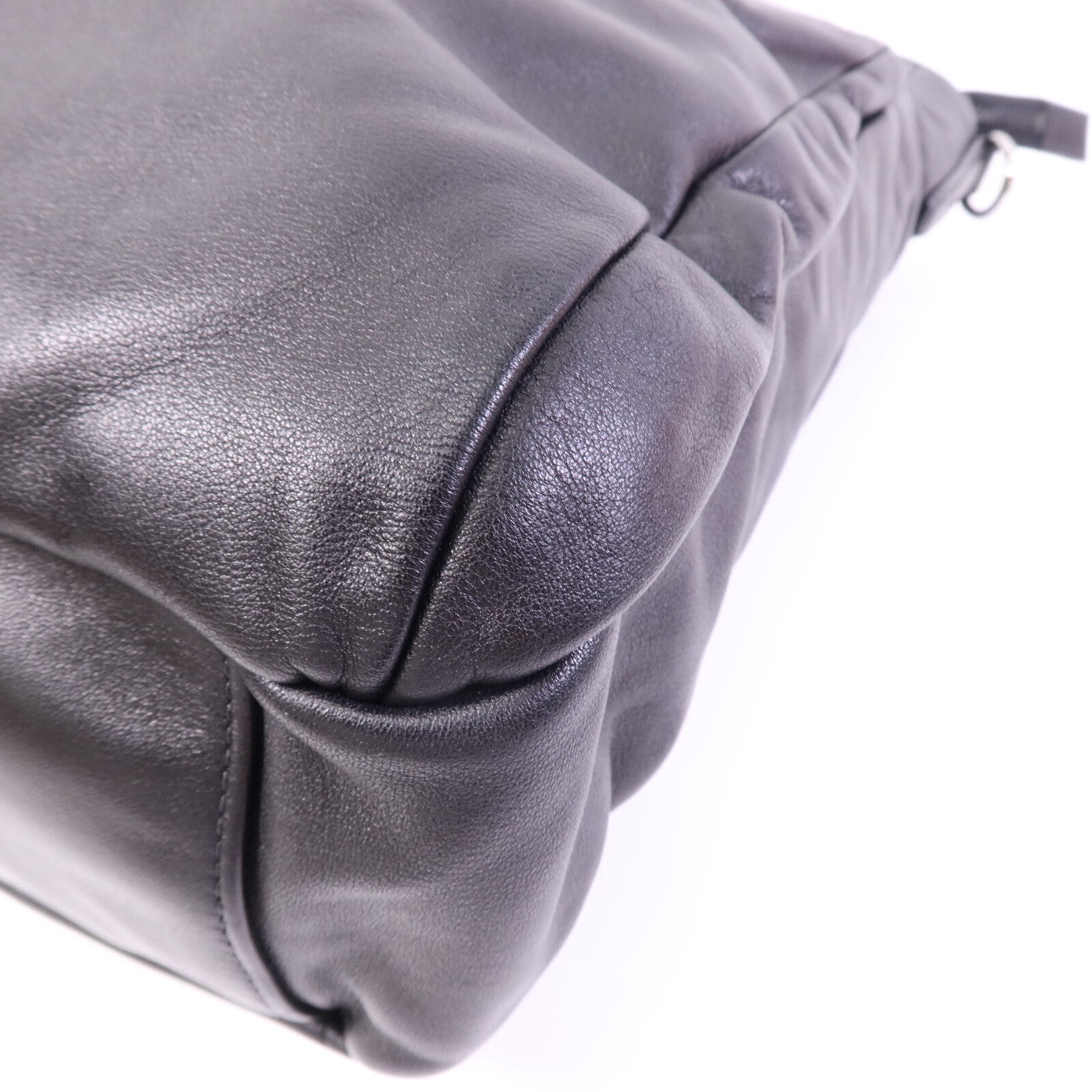 PRADA 牛皮皮革Vintage Handbag銀扣手挽肩背兩用袋