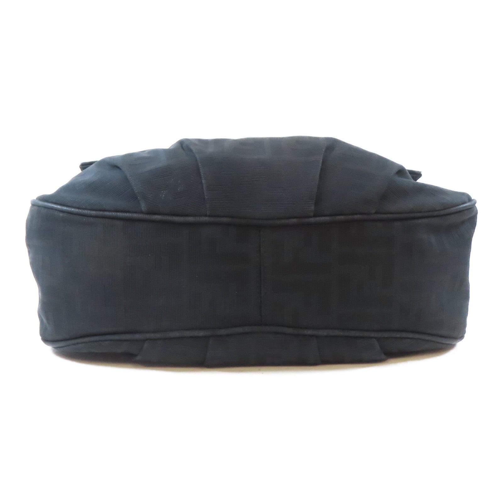 FENDI 帆布Zucca Mia Flap銀扣肩背袋啡色