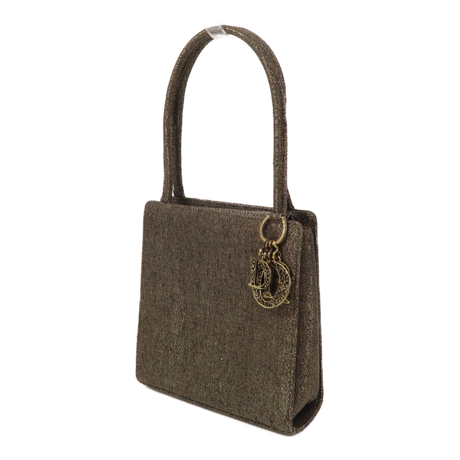 Dior 帆布Handbag金扣手挽袋金色