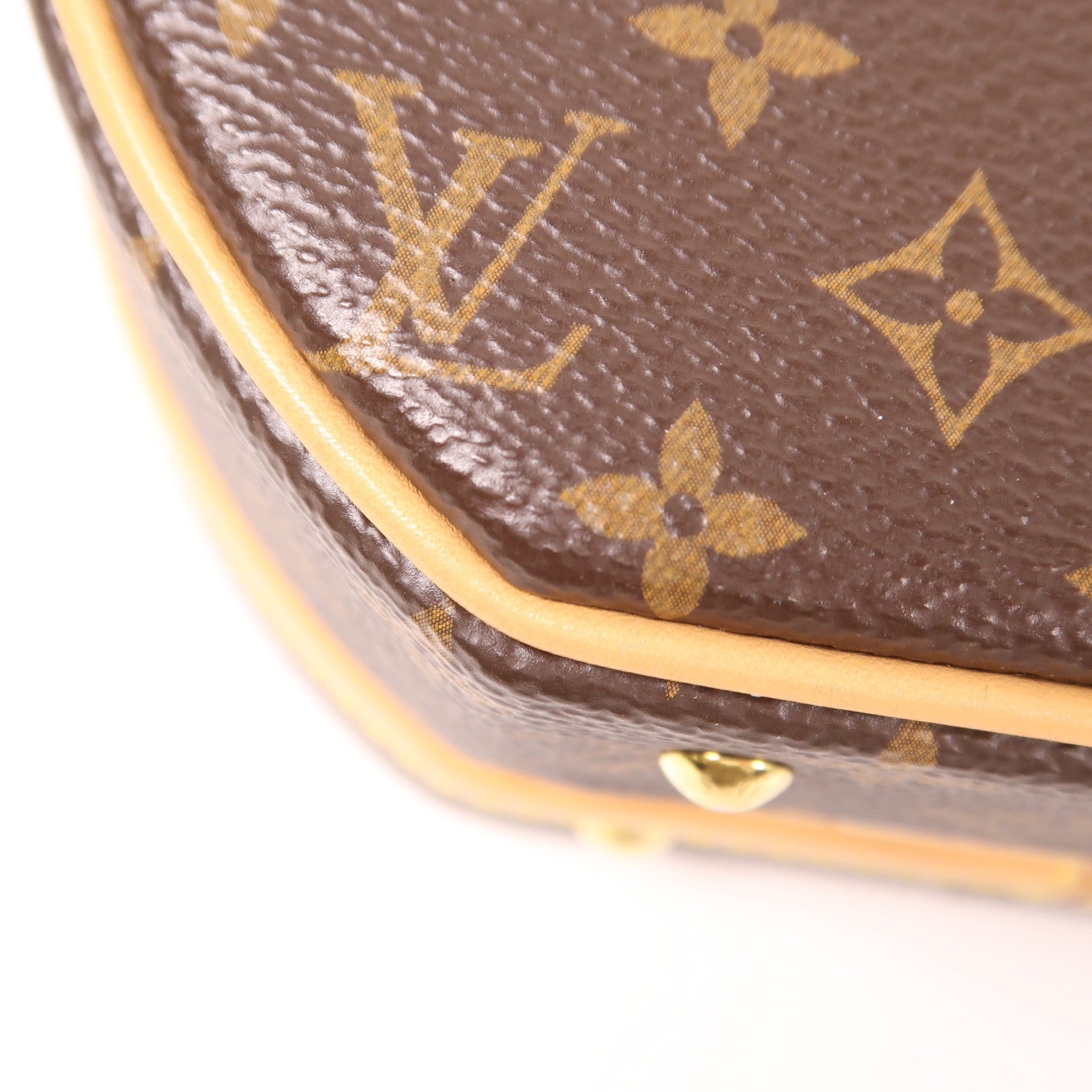 LOUIS VUITTON Monogram Petite Boite Chapeau金扣手挽肩背兩用袋棕色
