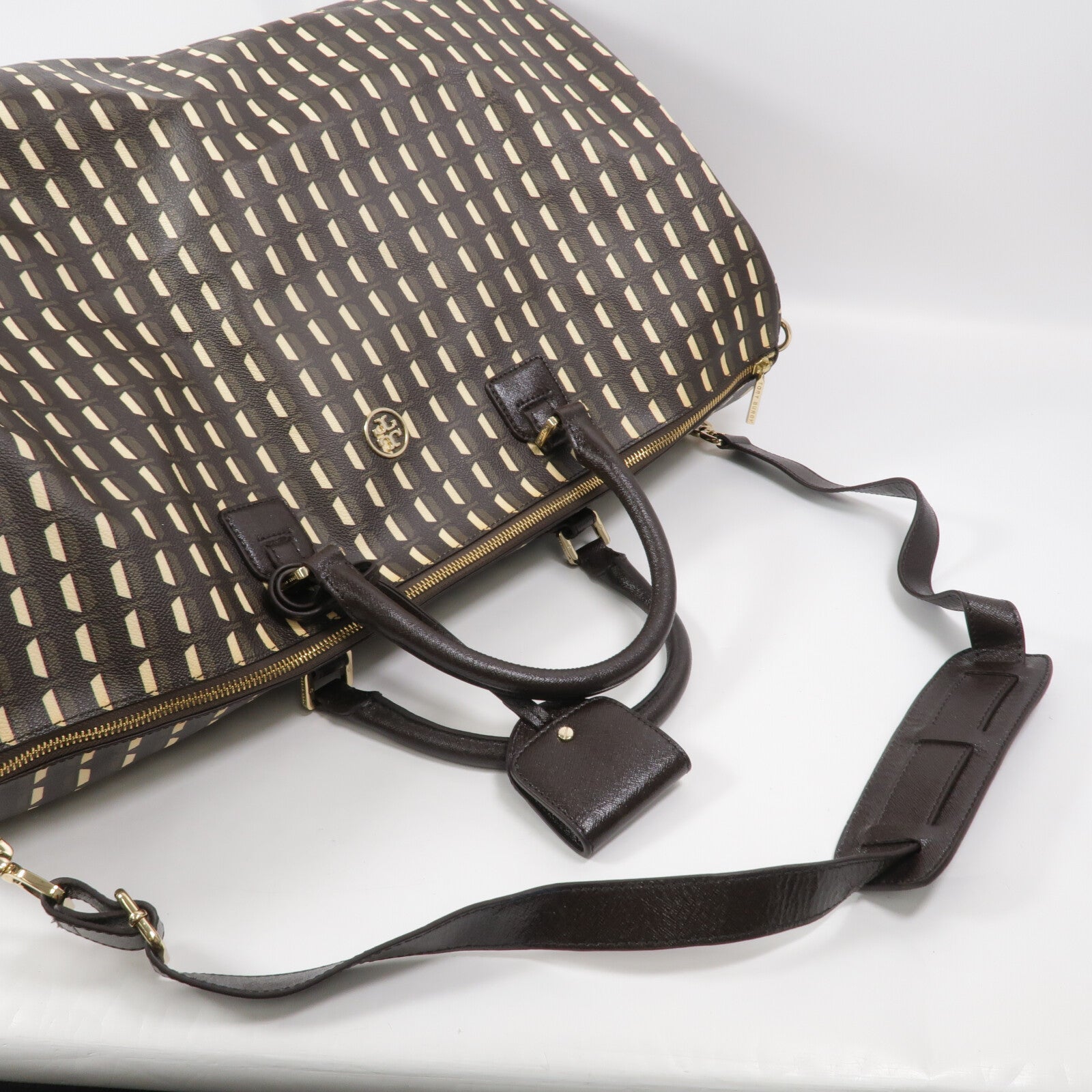 Tory Burch 塗層帆布Boston Bag手挽肩背兩用袋