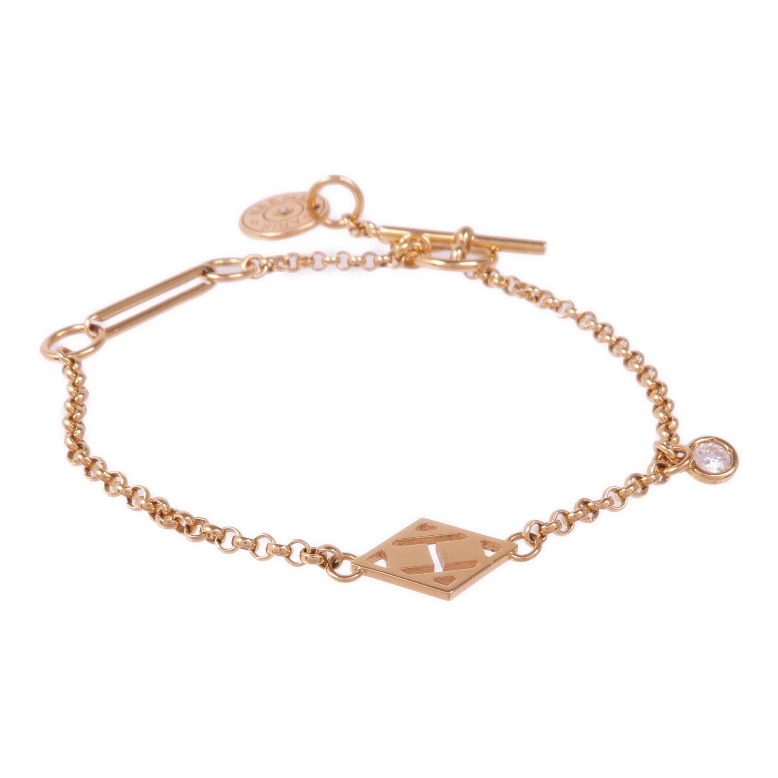 HERMES 18K玫瑰金Gambade Bracelet鑽石手鏈