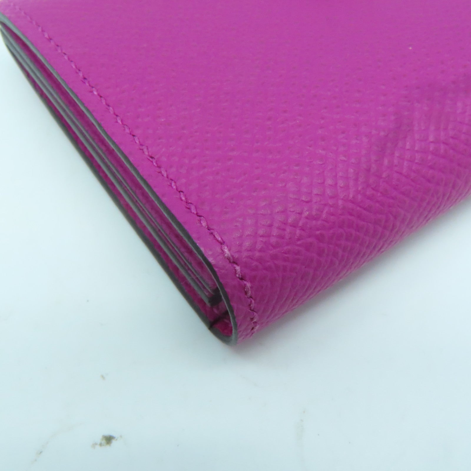 HERMES 【激減優惠】Epsom皮革Bearn Card Case銀扣卡片套Rose Pourpre玫瑰紫色