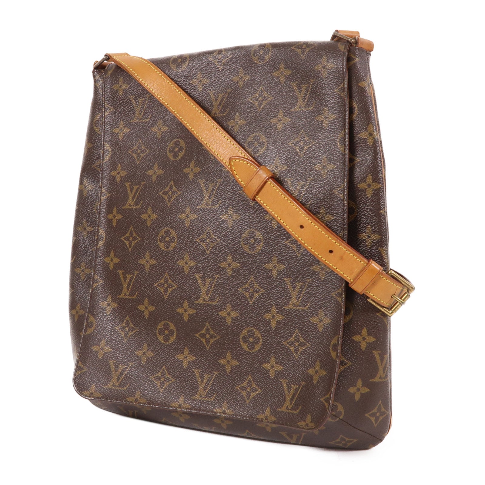 LOUIS VUITTON Monogram Musette金扣肩背袋棕色