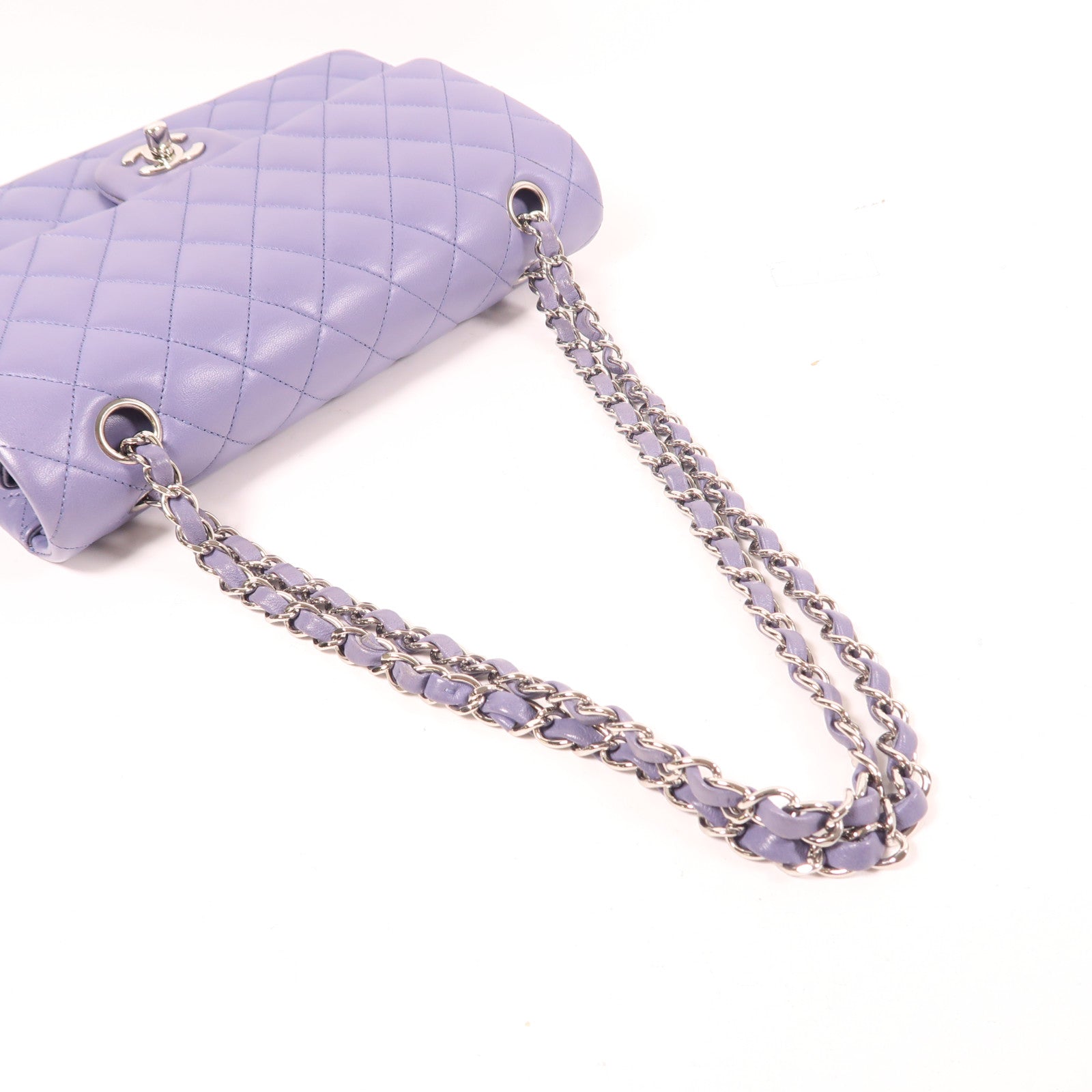 CHANEL 羊皮皮革Classic 25銀扣鏈帶肩背袋