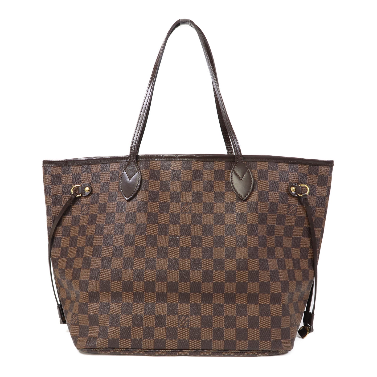LOUIS VUITTON 【激減優惠】Damier Ebene Neverfull MM金扣肩背袋啡色