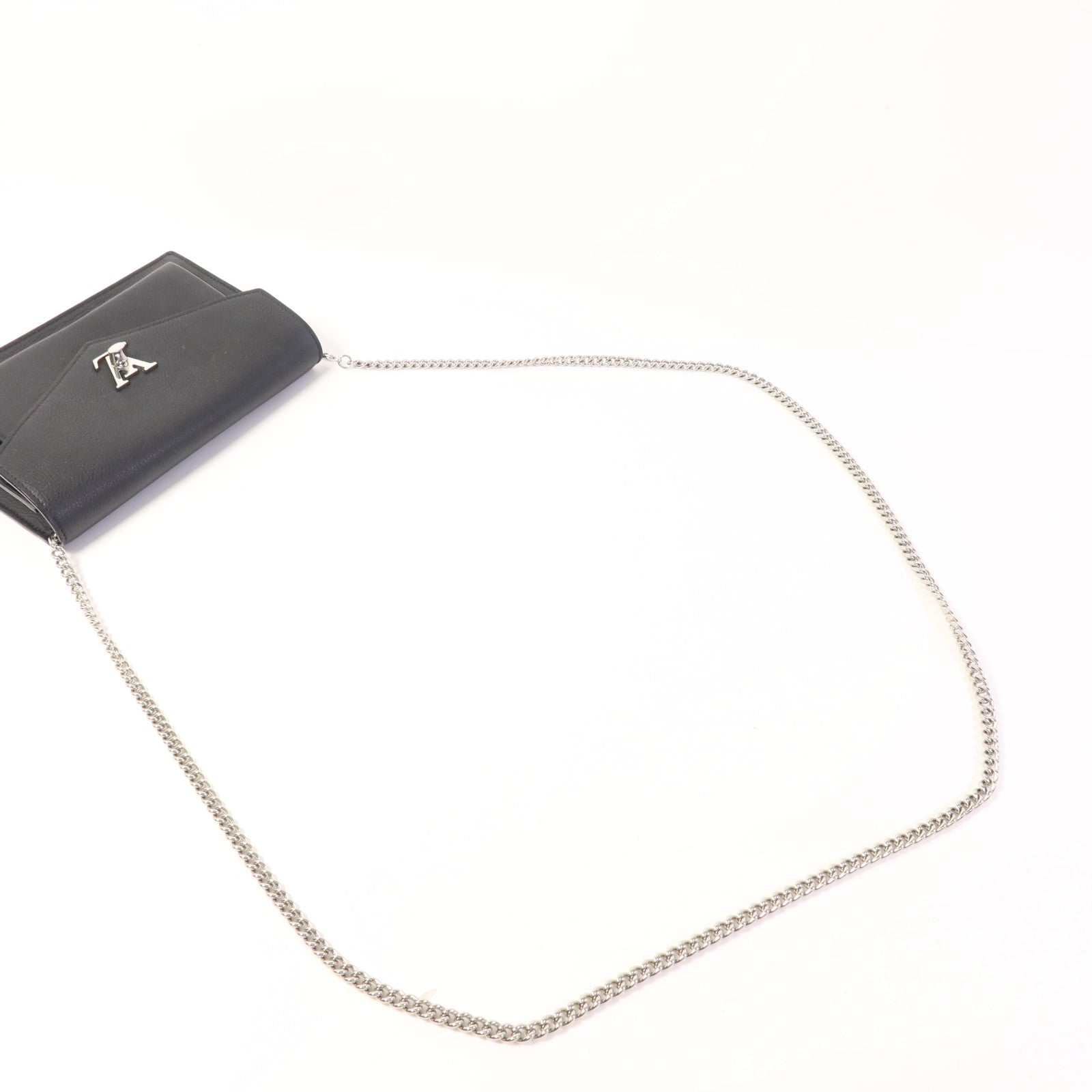 LOUIS VUITTON 牛皮皮革Mylockme銀扣鏈帶肩背袋