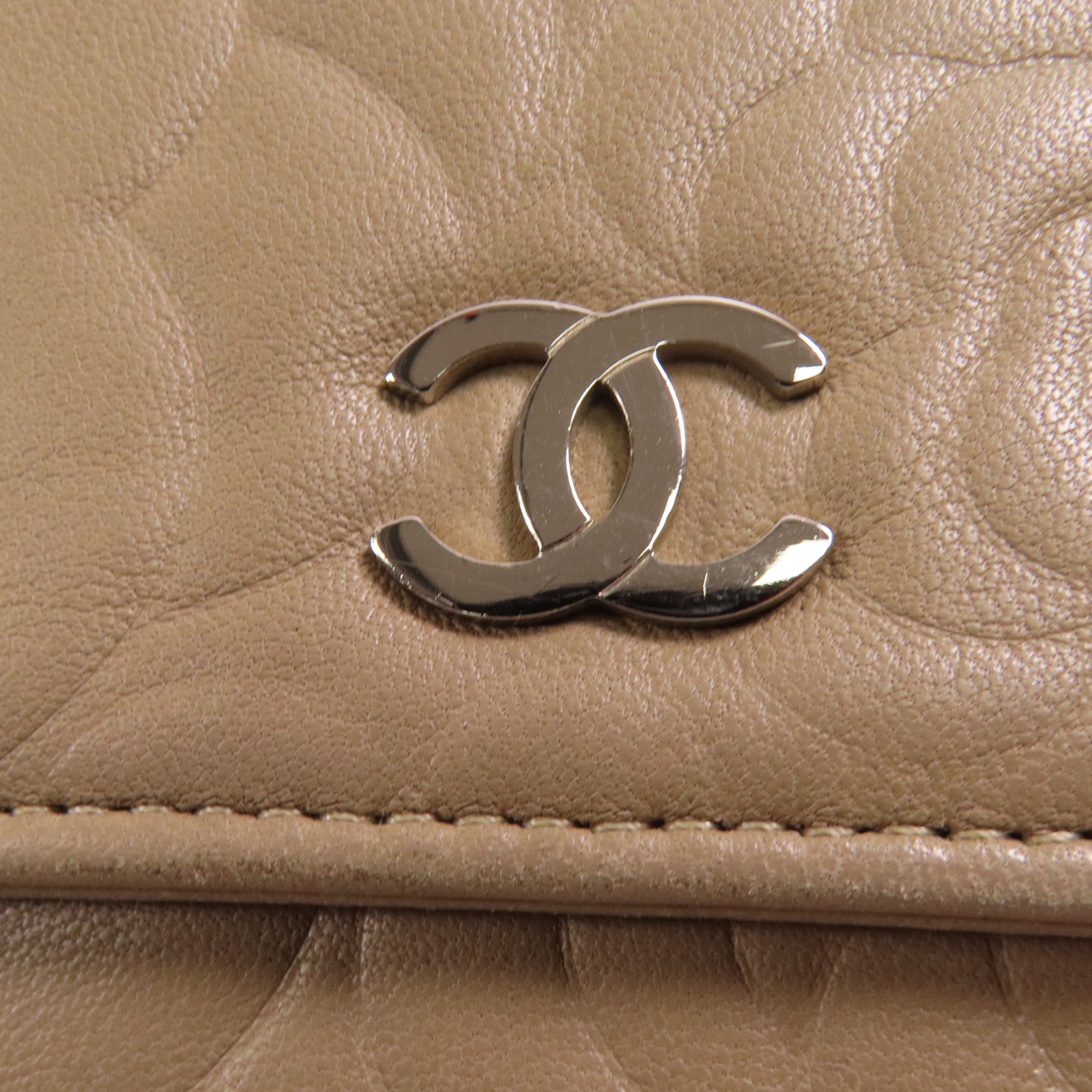 CHANEL 羊皮皮革WOC 19cm銀扣鏈帶肩背袋