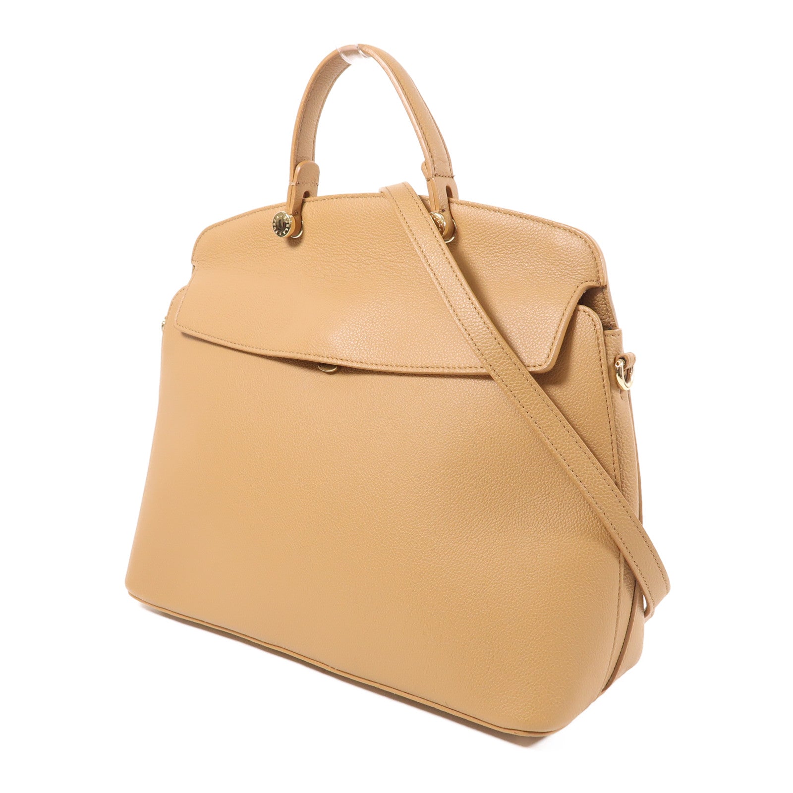 Furla 牛皮皮革2 Way Shoulder金扣手挽肩背兩用袋