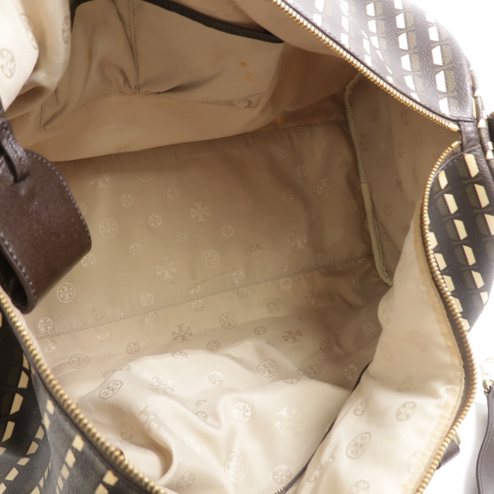 Tory Burch 塗層帆布Boston Bag手挽肩背兩用袋