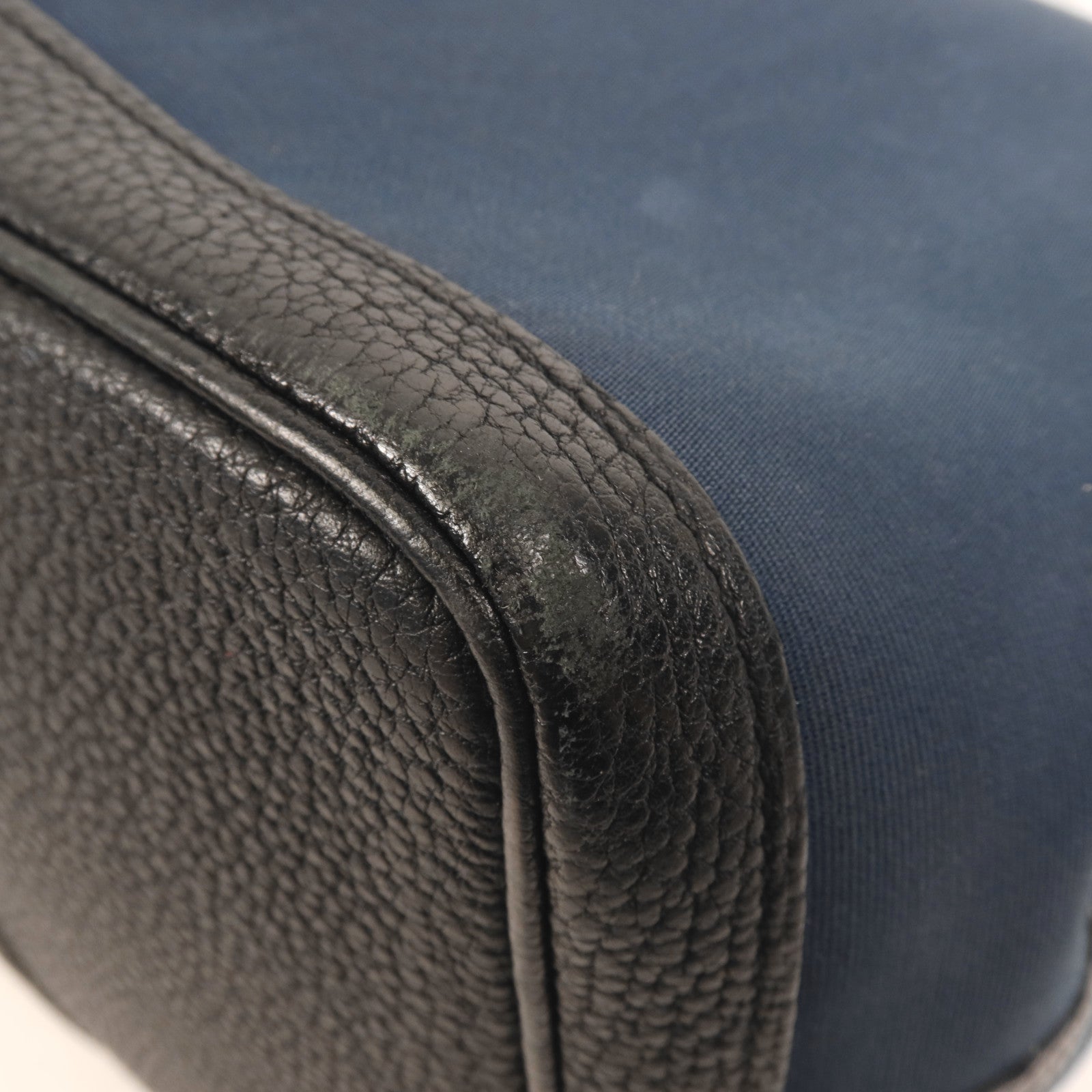 HERMES 帆布GardenParty PM銀扣手挽袋Bleu de Malte