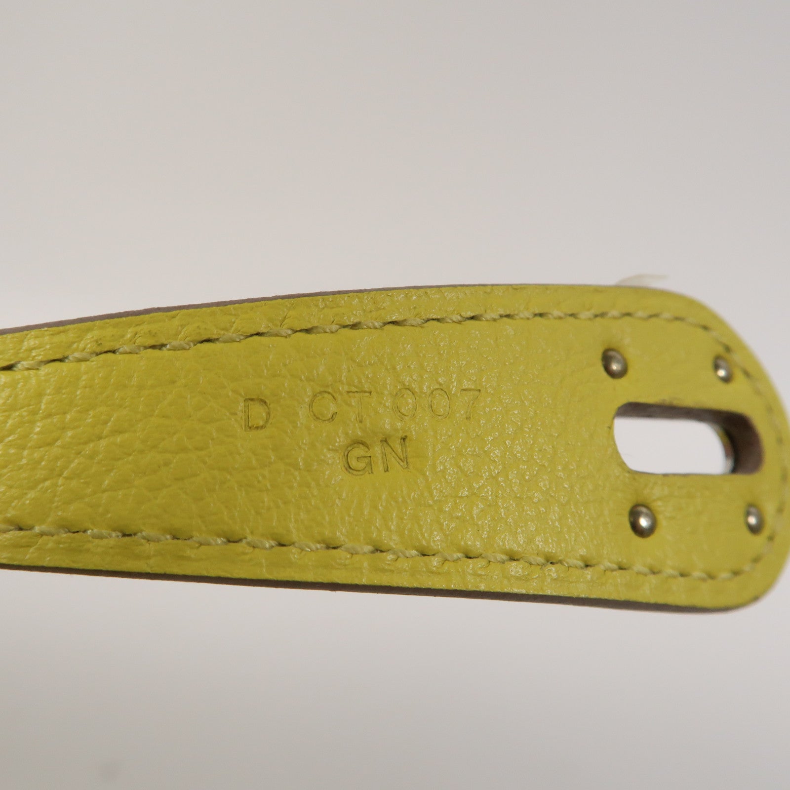 HERMES 【清倉大減價】Evercolor皮革Lindy 26銀扣手挽肩背兩用袋Lime檸檬黃色