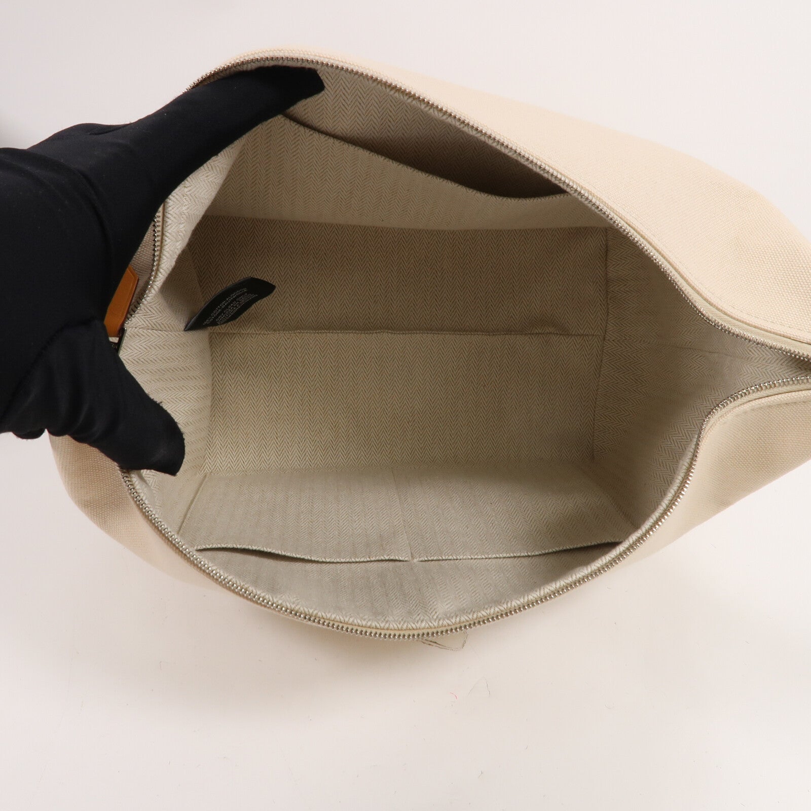 HERMES 帆布Bride A Brac GM手挽袋Beige