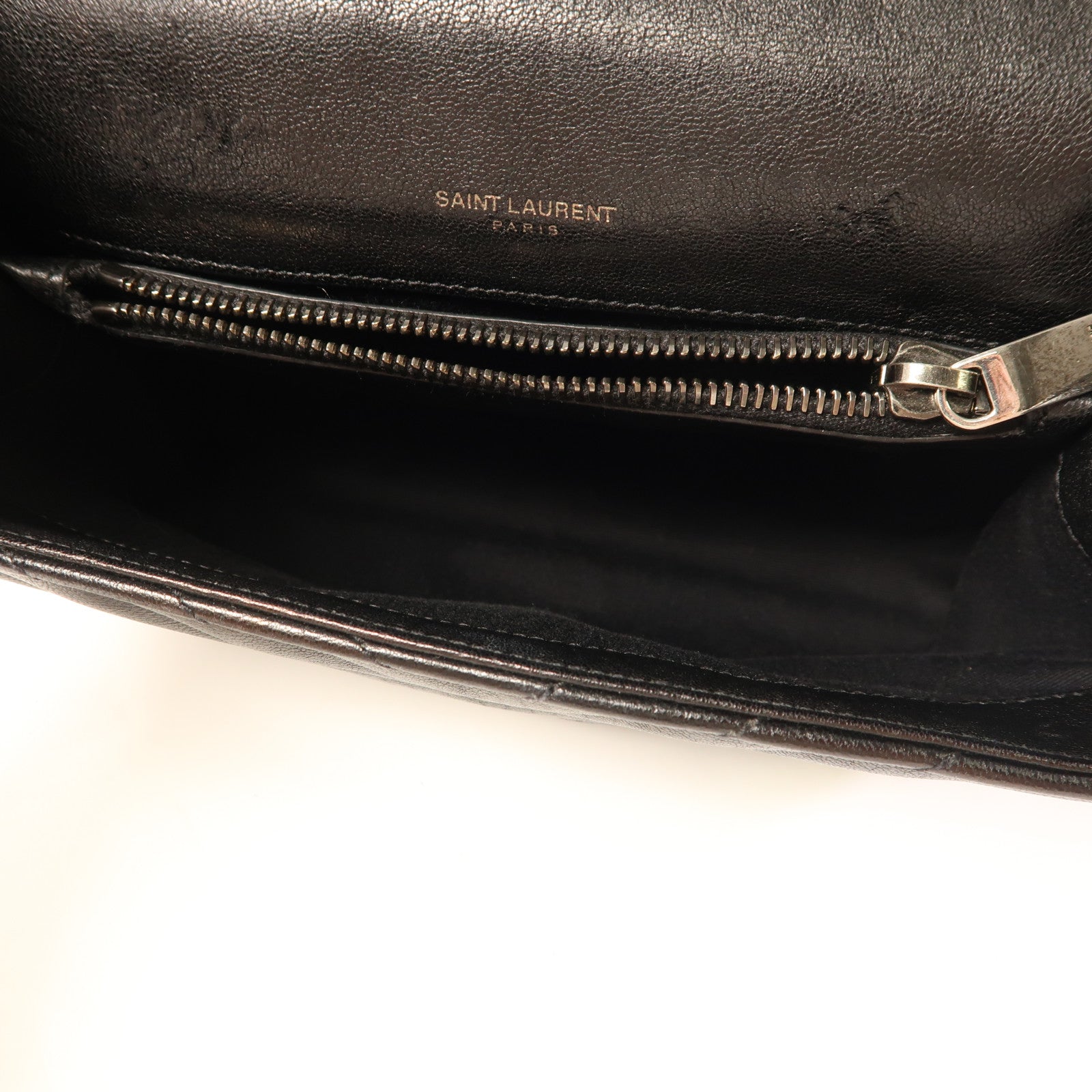 YVES SAINT LAURENT 皮革College Medium銀扣手挽肩背兩用袋