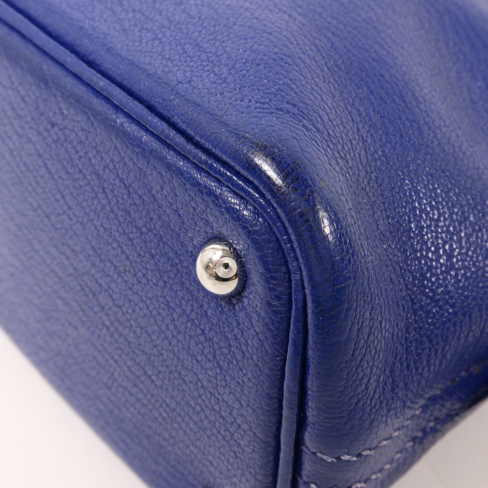 HERMES Chevre皮革Mini Bolide手挽肩背兩用袋Bleu Saphir