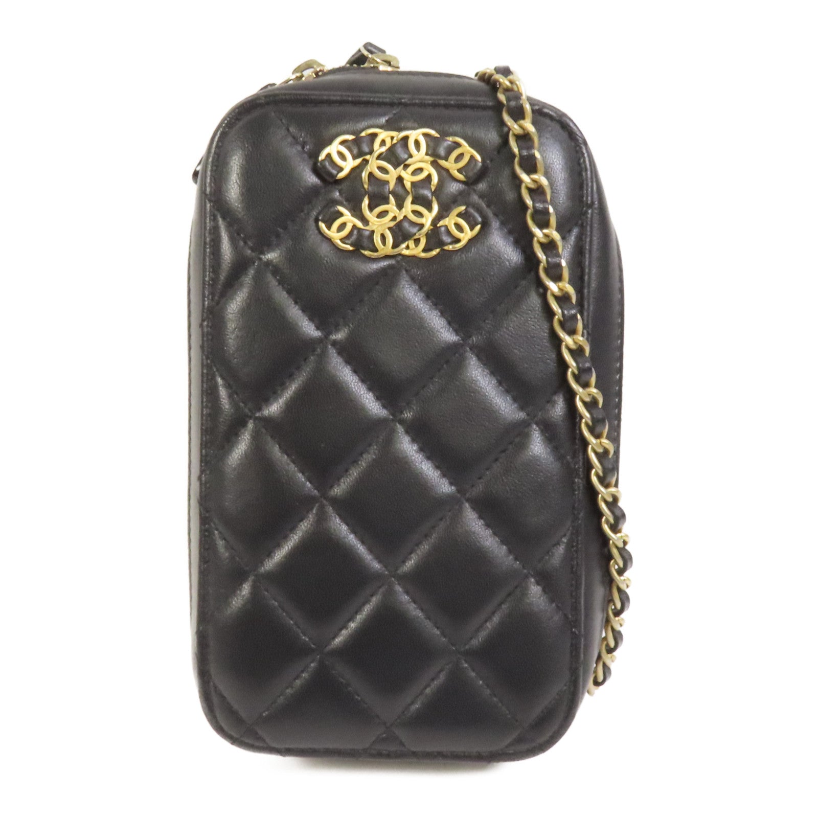 CHANEL 羊皮皮革Shoulder Bag金扣鏈帶肩背袋