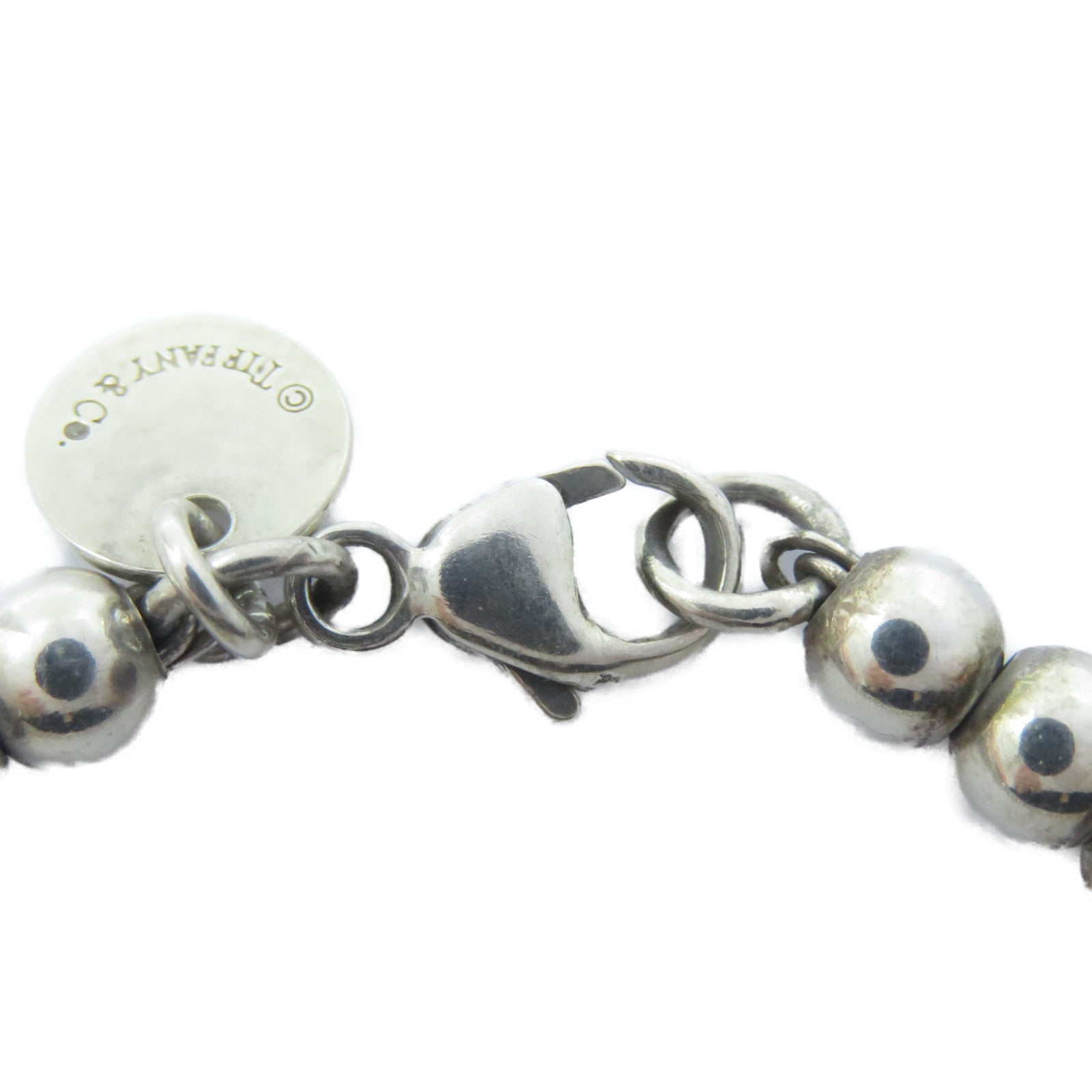 TIFFANY＆CO 925純銀Heart Tag Bead Bracelet手鏈