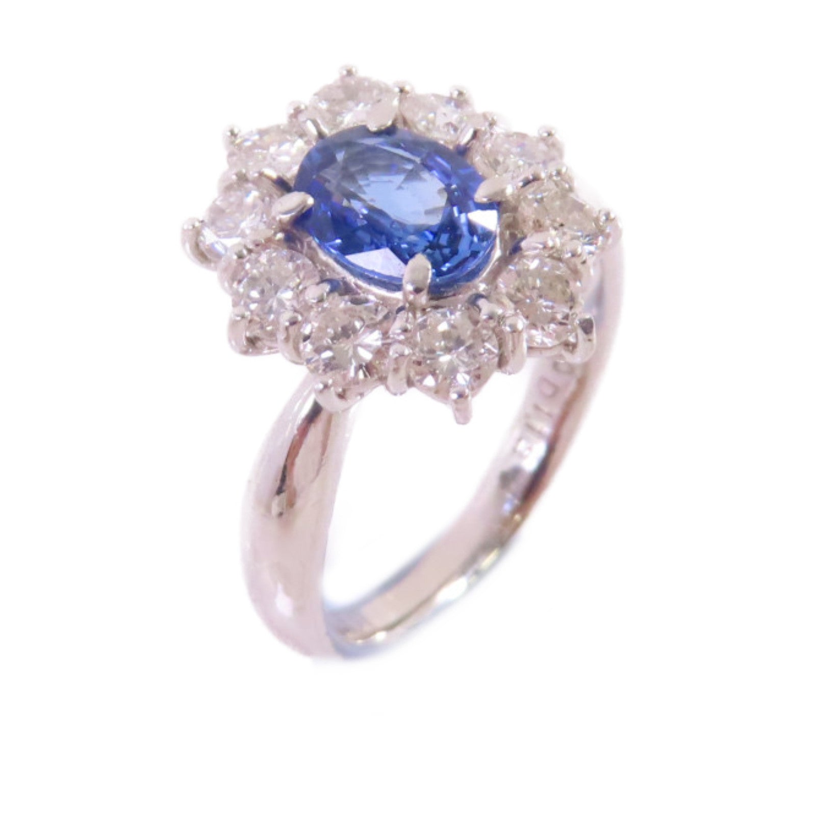 JEWELRY PT900鉑金/藍寶石/1.13ct鑽石Sapphire Diamond Ring戒指US#6.25