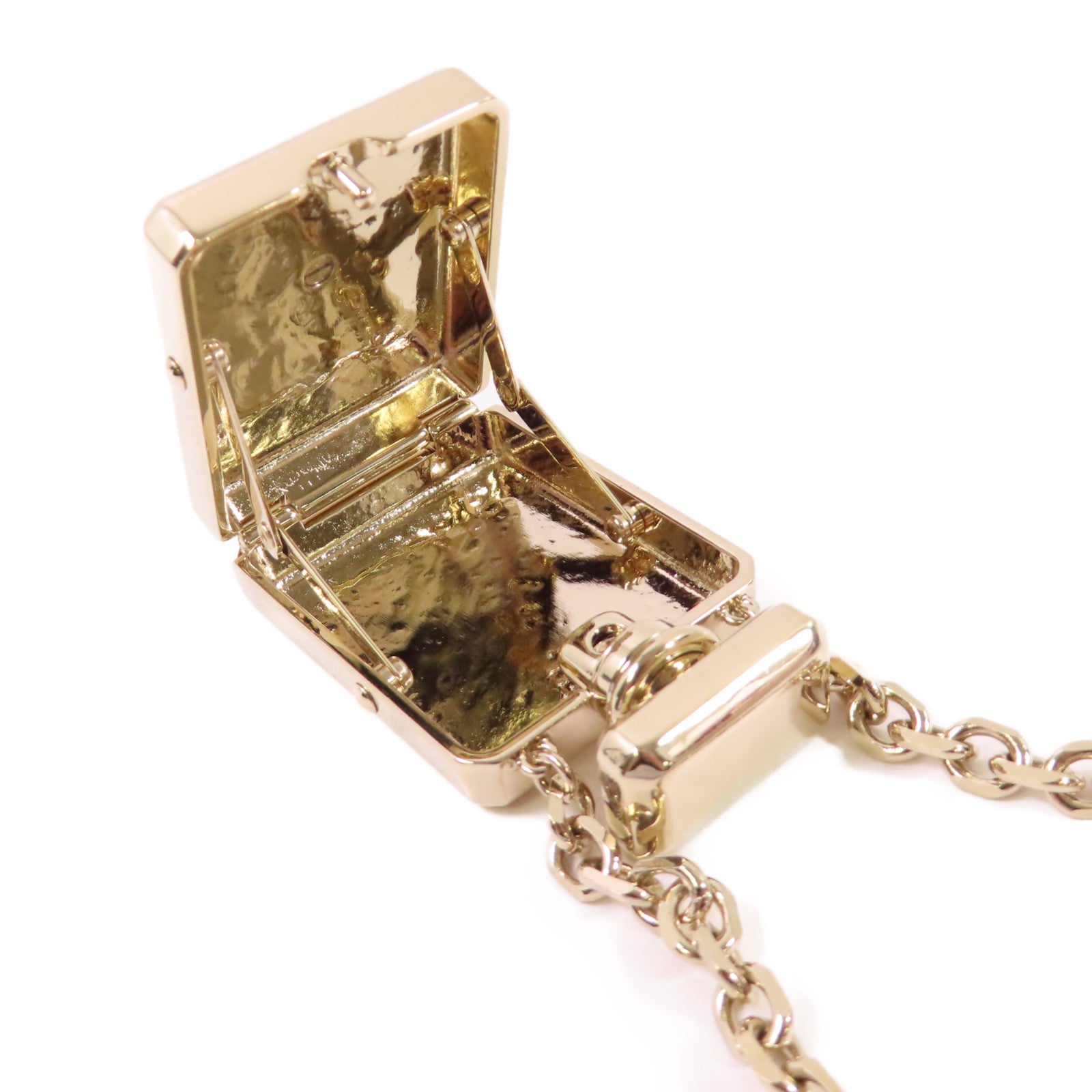 CHANEL 金屬/仿珍珠Coco Chanel Locket Necklace金扣項鏈金色