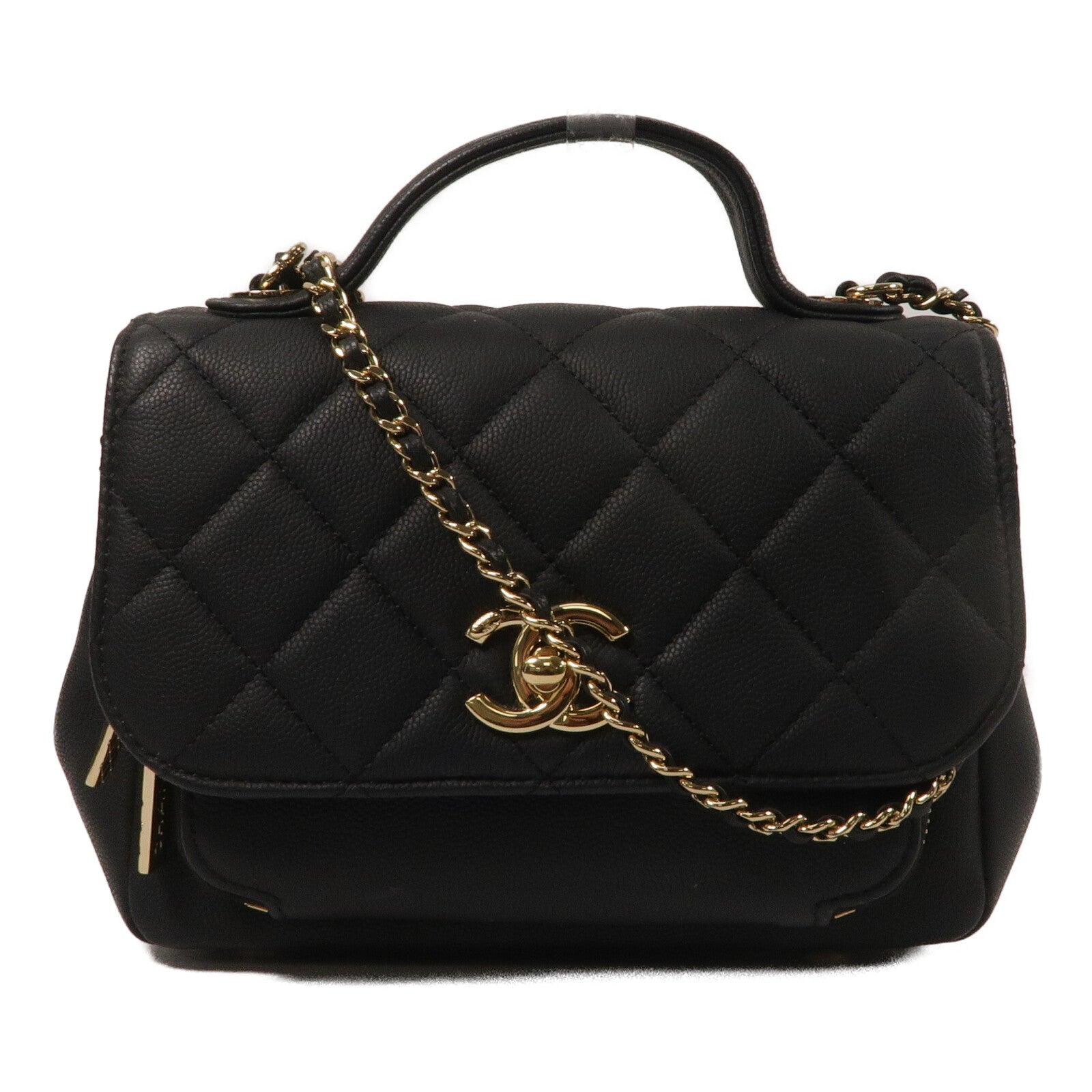 CHANEL 牛皮皮革Business Affinity鏈帶手挽肩背兩用袋