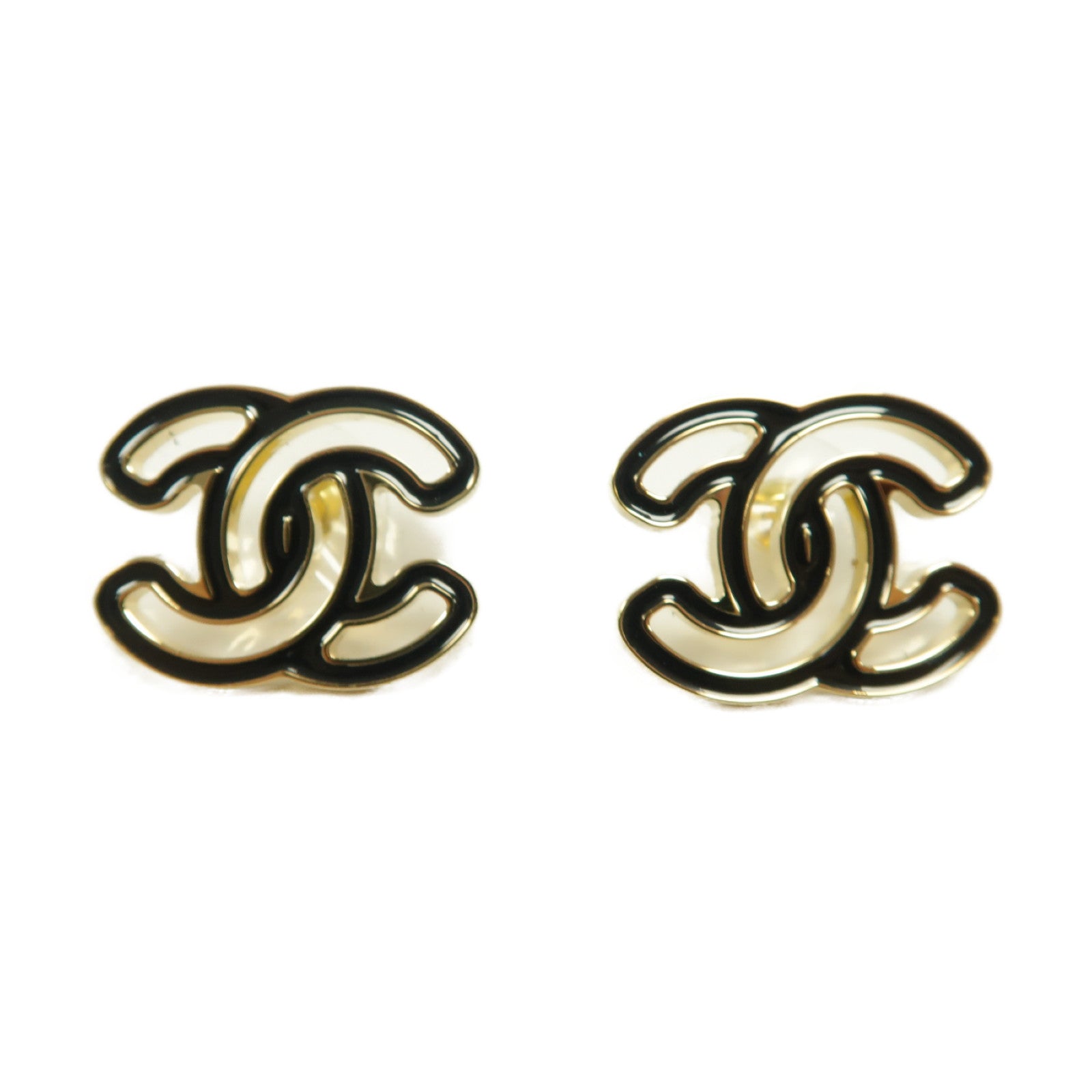 CHANEL 【激減優惠】金屬Earrings耳環黑色/銀色