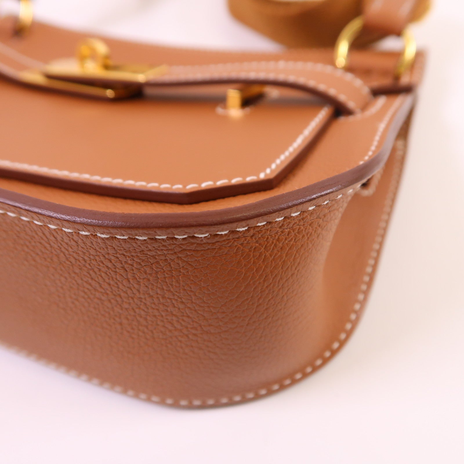HERMES Evercolor皮革Jypsiere Mini金扣肩背袋Gold