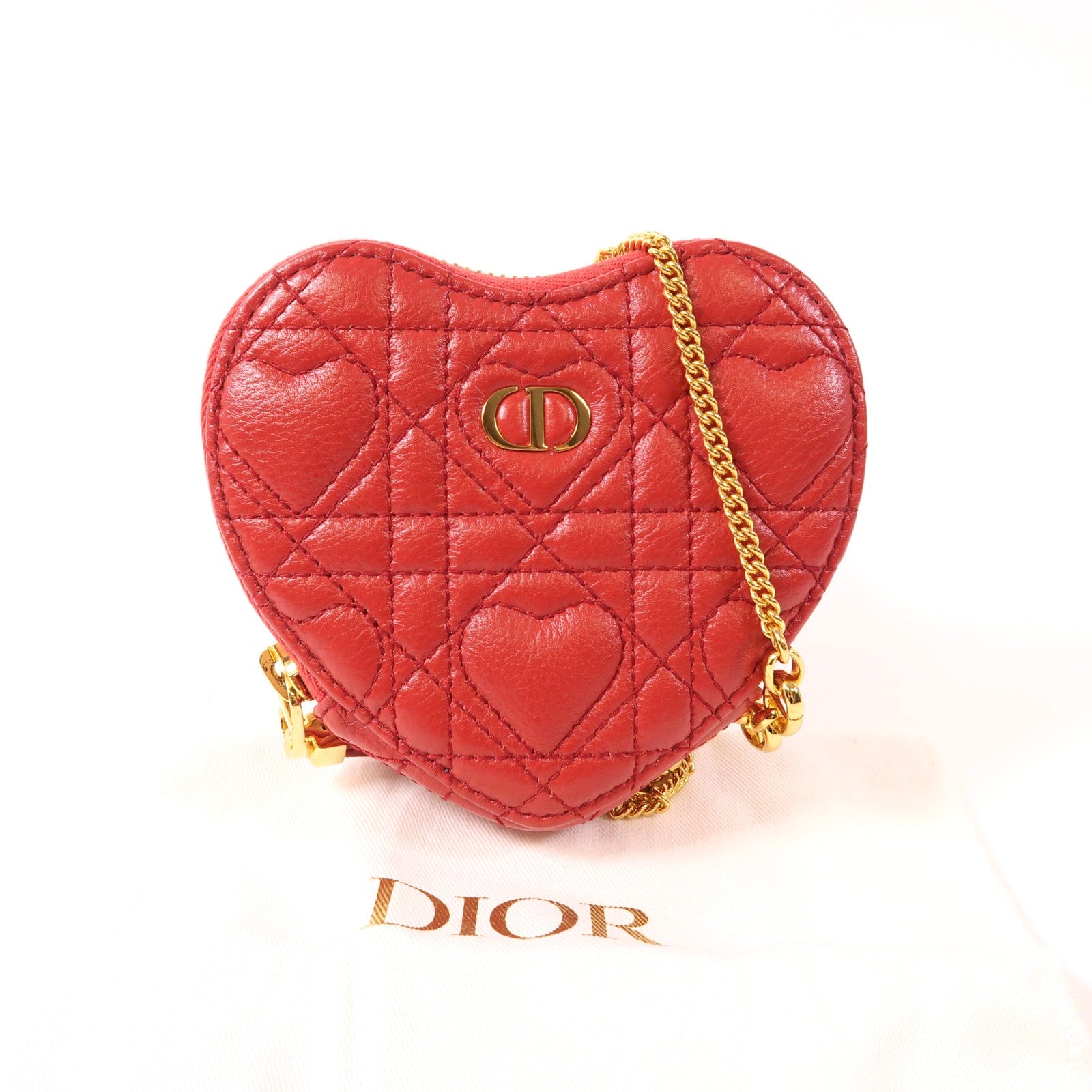 Dior 羊皮皮革Chain Shoulder金扣鏈帶肩背袋